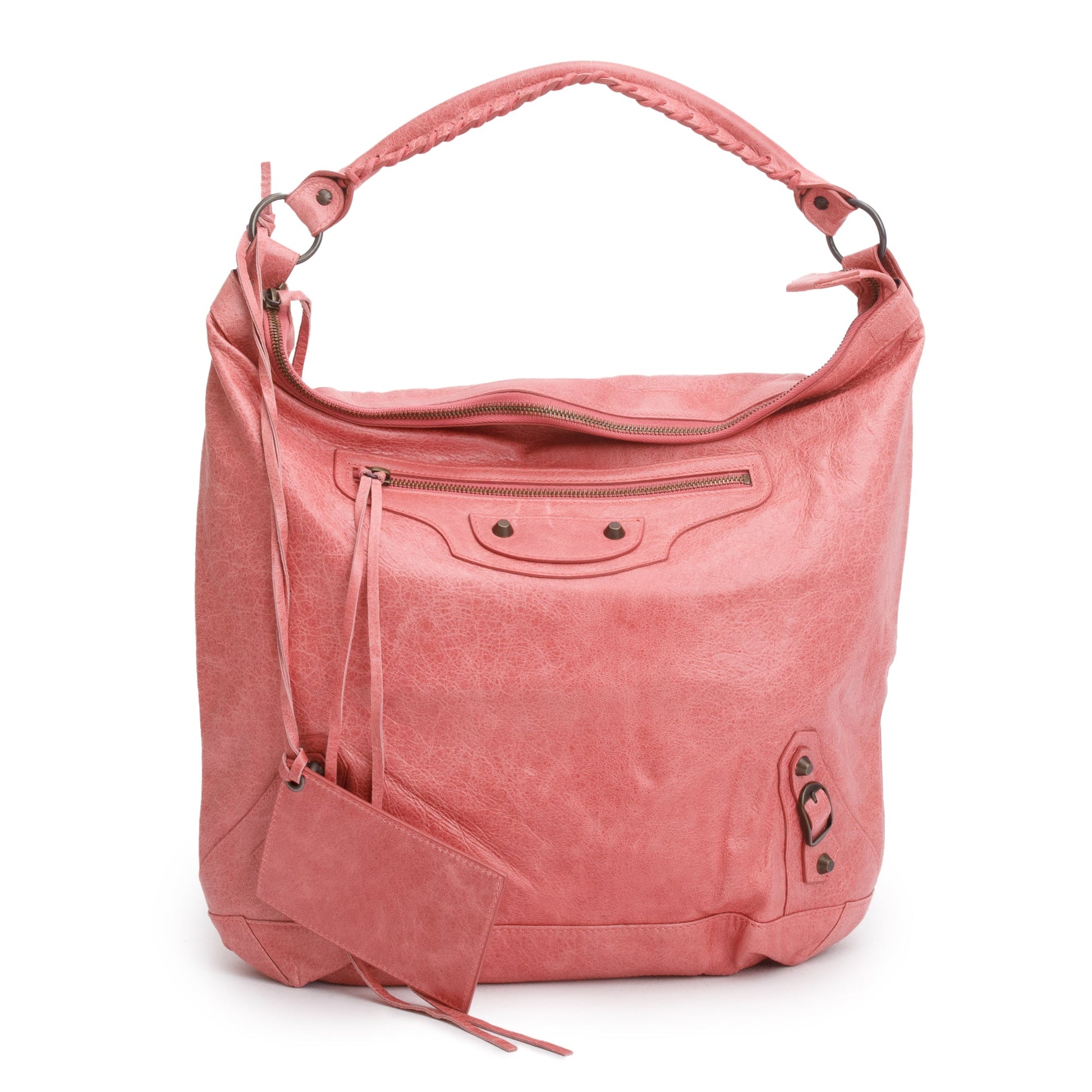 Balenciaga Light Agneau Classic Day Hobo Bag Leather Pink Travel Bag