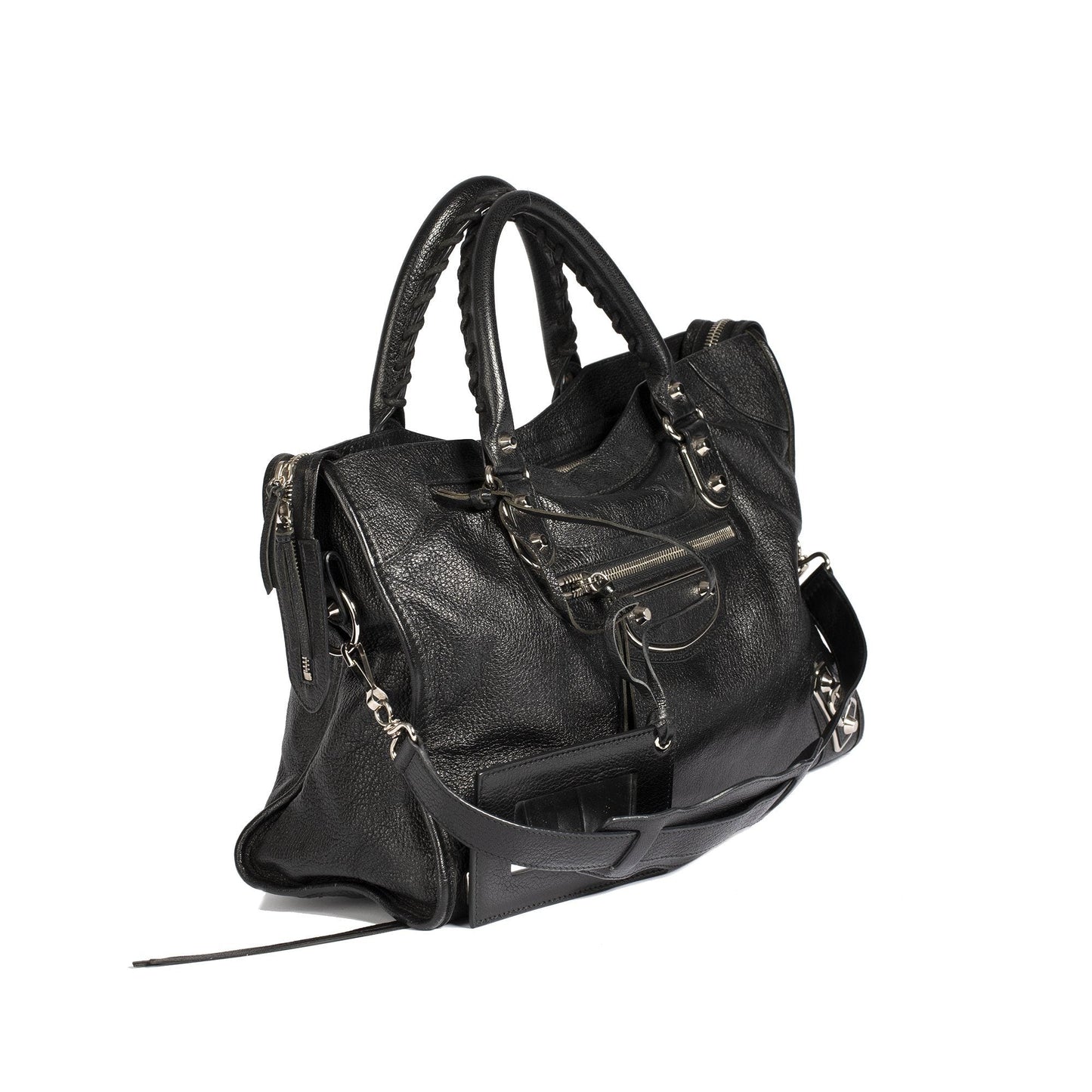 Balenciaga Motocross Classic City Bag Silver Travel Bag