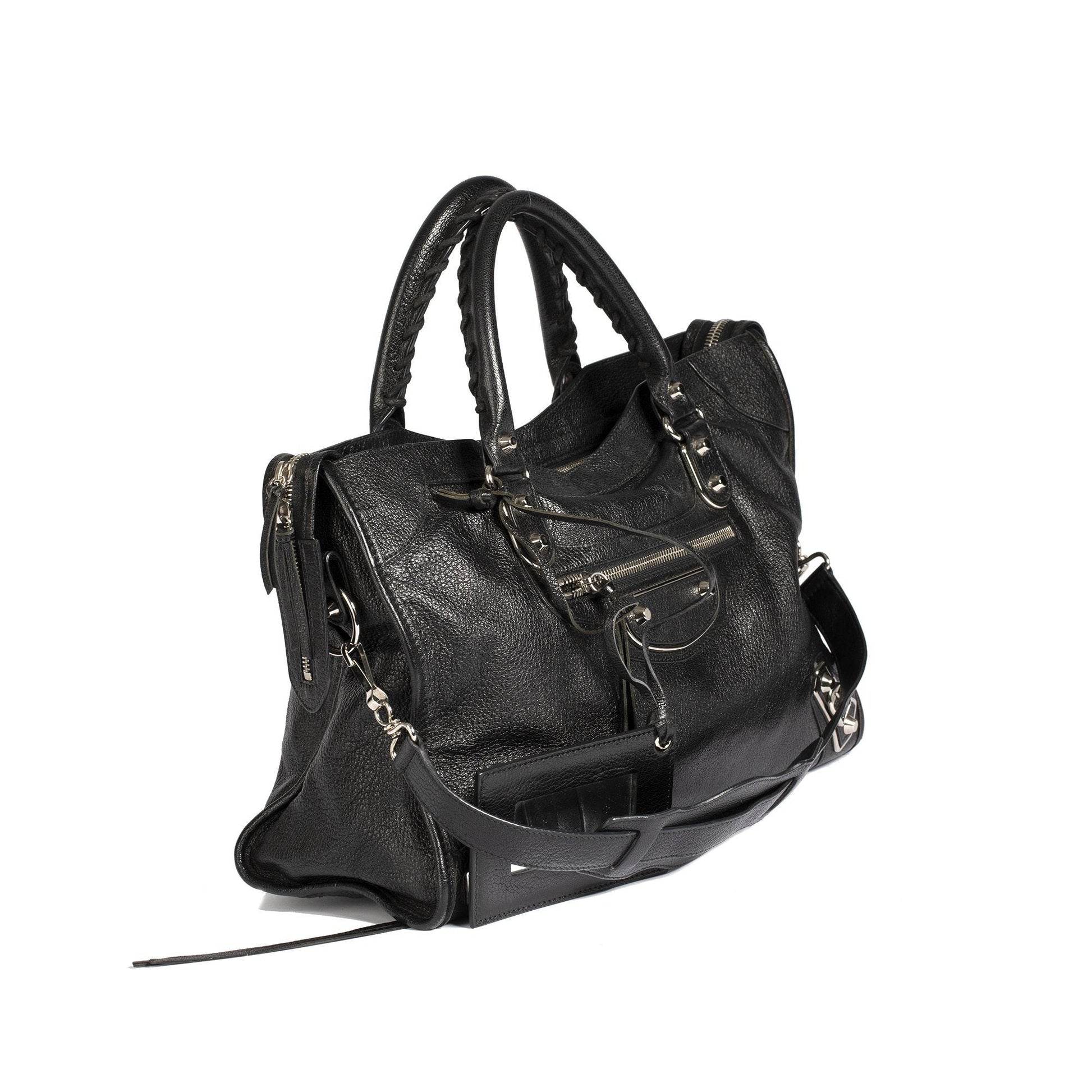 Balenciaga Motocross Classic City Bag Silver Travel Bag