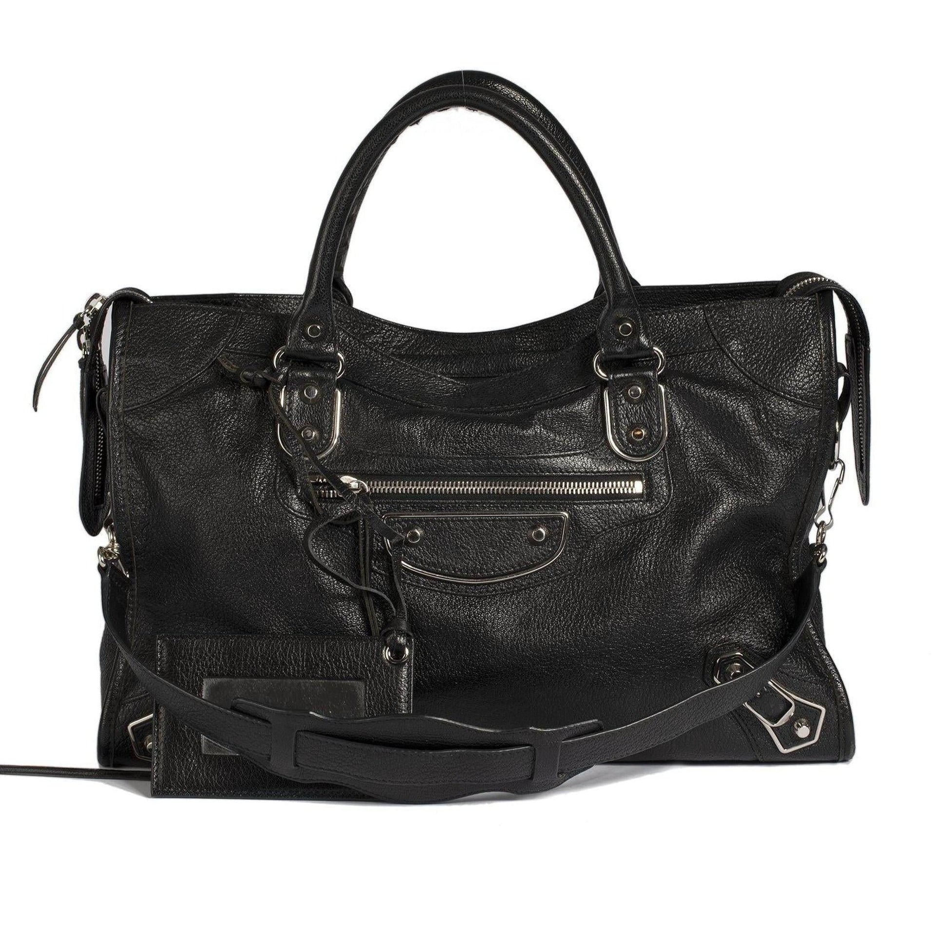 Balenciaga Motocross Classic City Bag Silver Travel Bag