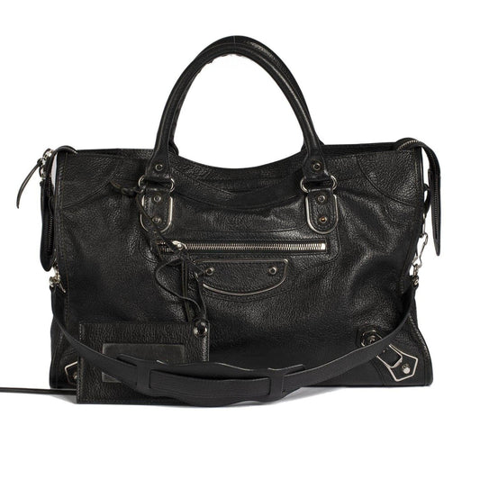 Balenciaga Motocross Classic City Bag Silver Travel Bag