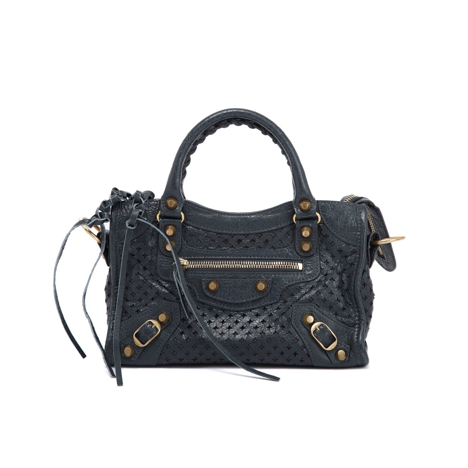 Balenciaga Perforated Motocross Classic City Bag Mini Travel Bag