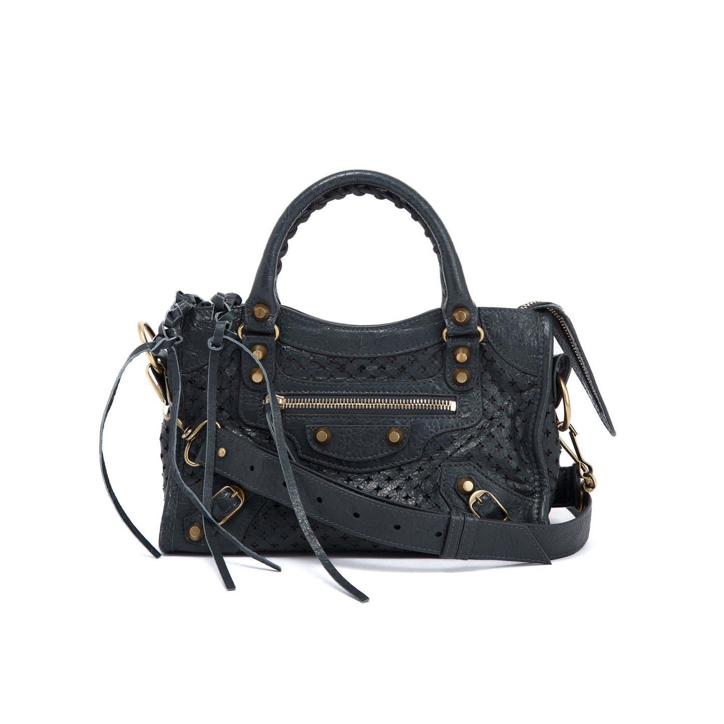 Balenciaga Perforated Motocross Classic City Bag Mini Travel Bag