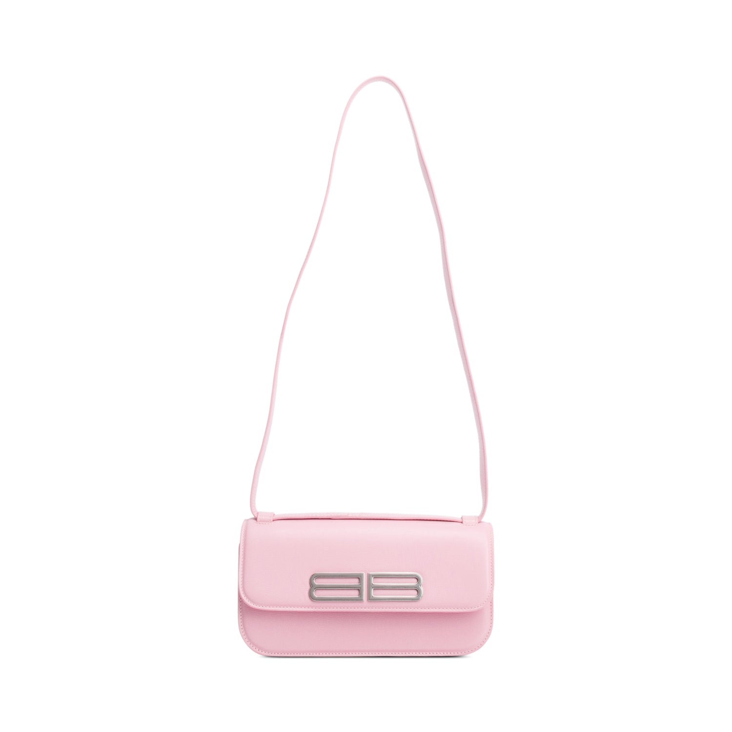 Balenciaga Calfskin Gossip Flap Bag Leather Pink Travel Bag