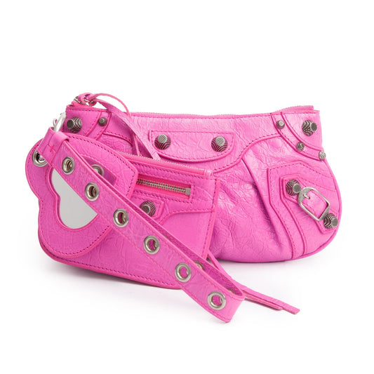 Balenciaga Le Cagole Multi Pouch Travel Bag Leather Pink