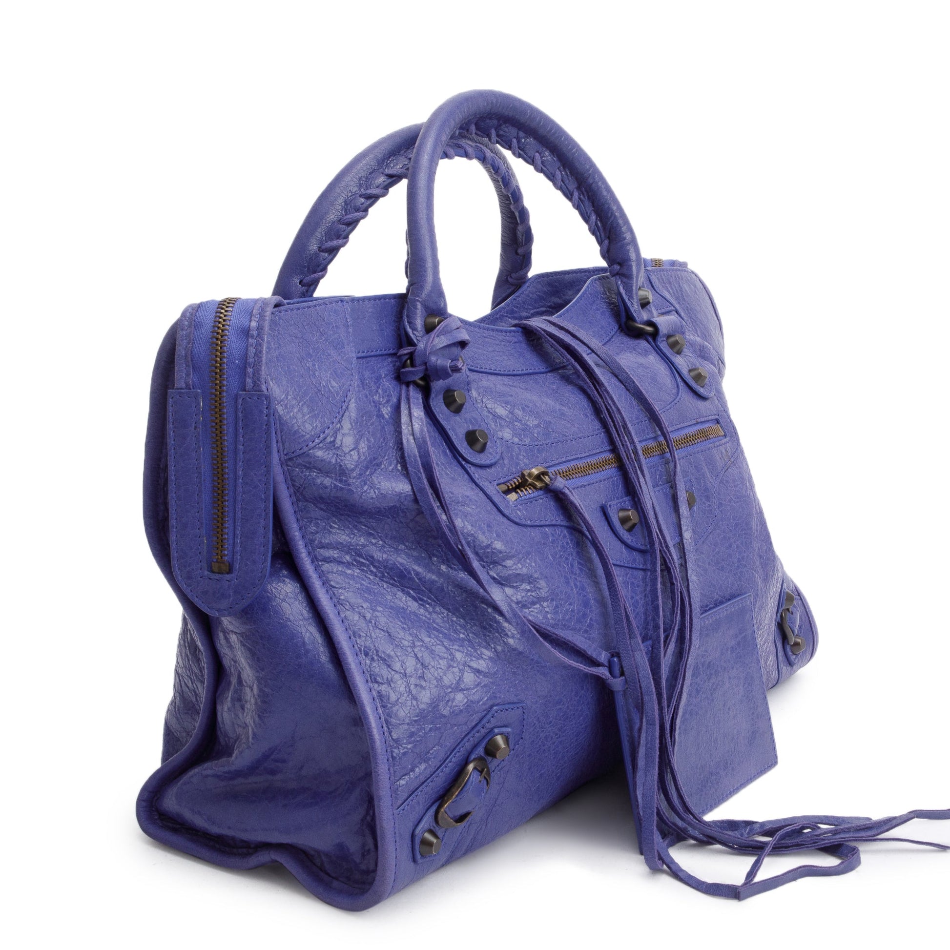 Balenciaga Purple Agneau Le City Bag Leather Medium Travel Bag