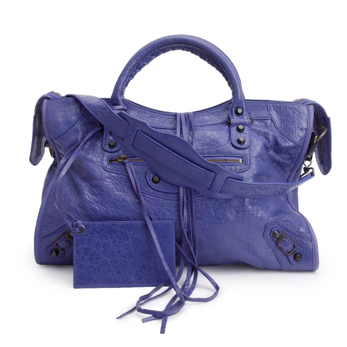 Balenciaga Purple Agneau Le City Bag Leather Medium Travel Bag