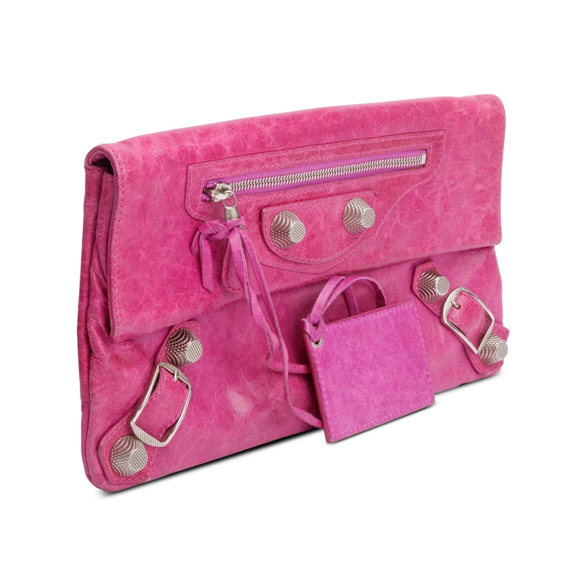 Balenciaga Purple Agneau Motocross Giant Envelope Clutch Clutch Bag