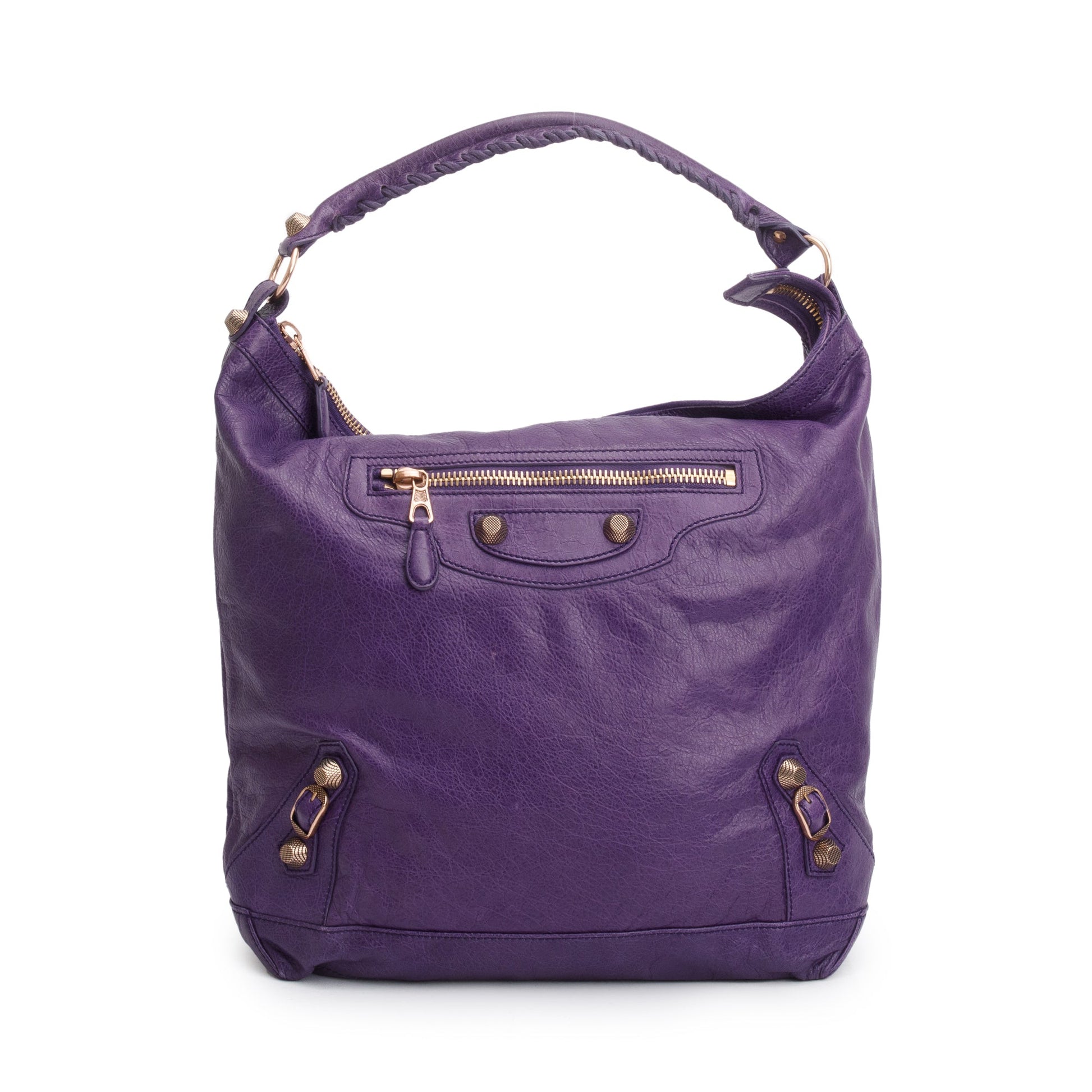 Balenciaga Purple Cassis Agneau Giant Day Bag Leather Travel Bag