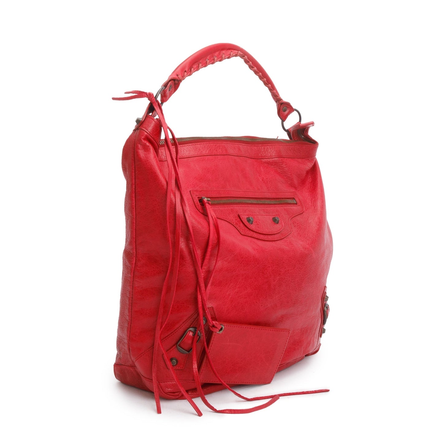 Balenciaga Agneau Classic Day Hobo Bag Leather Red Travel Bag