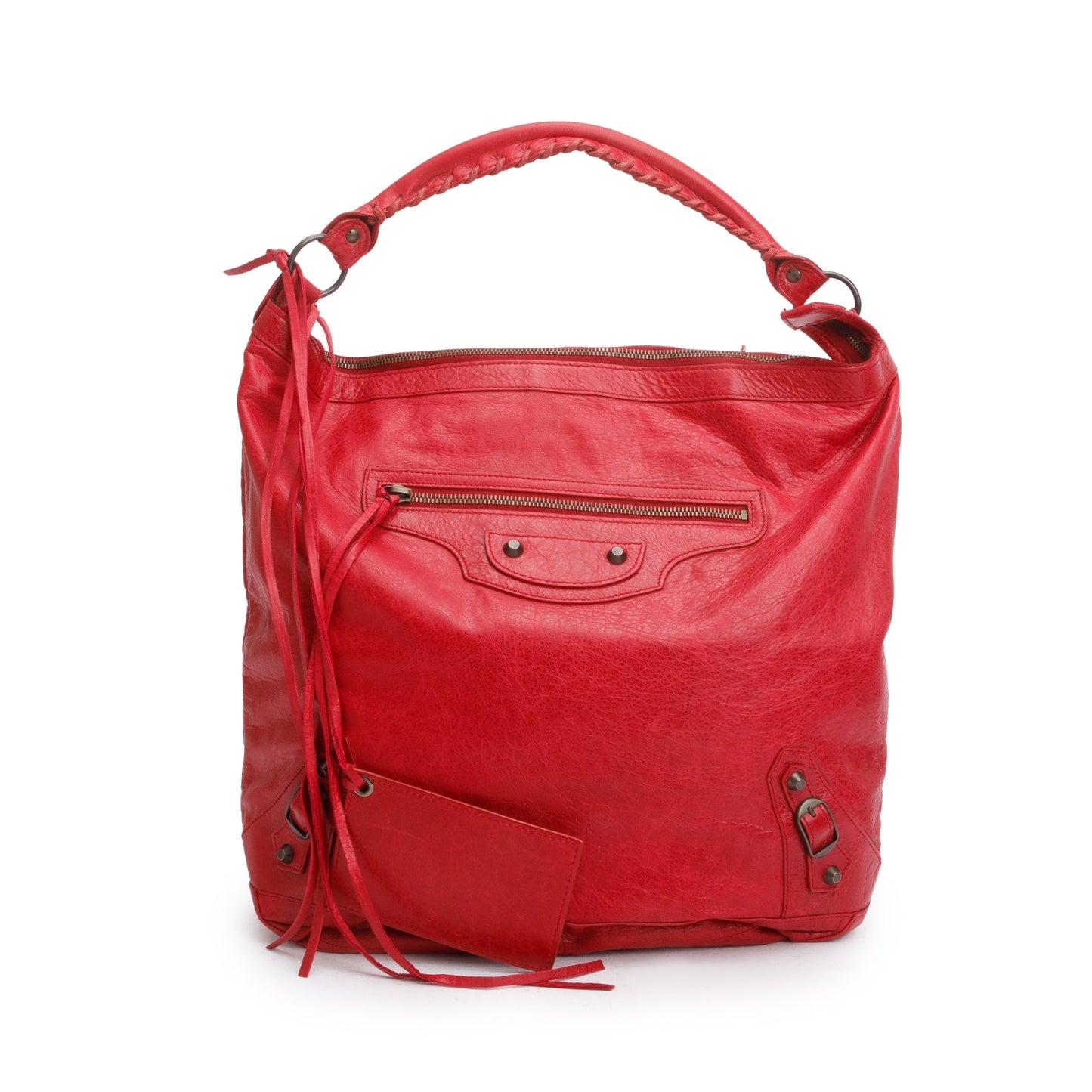 Balenciaga Agneau Classic Day Hobo Bag Leather Red Travel Bag