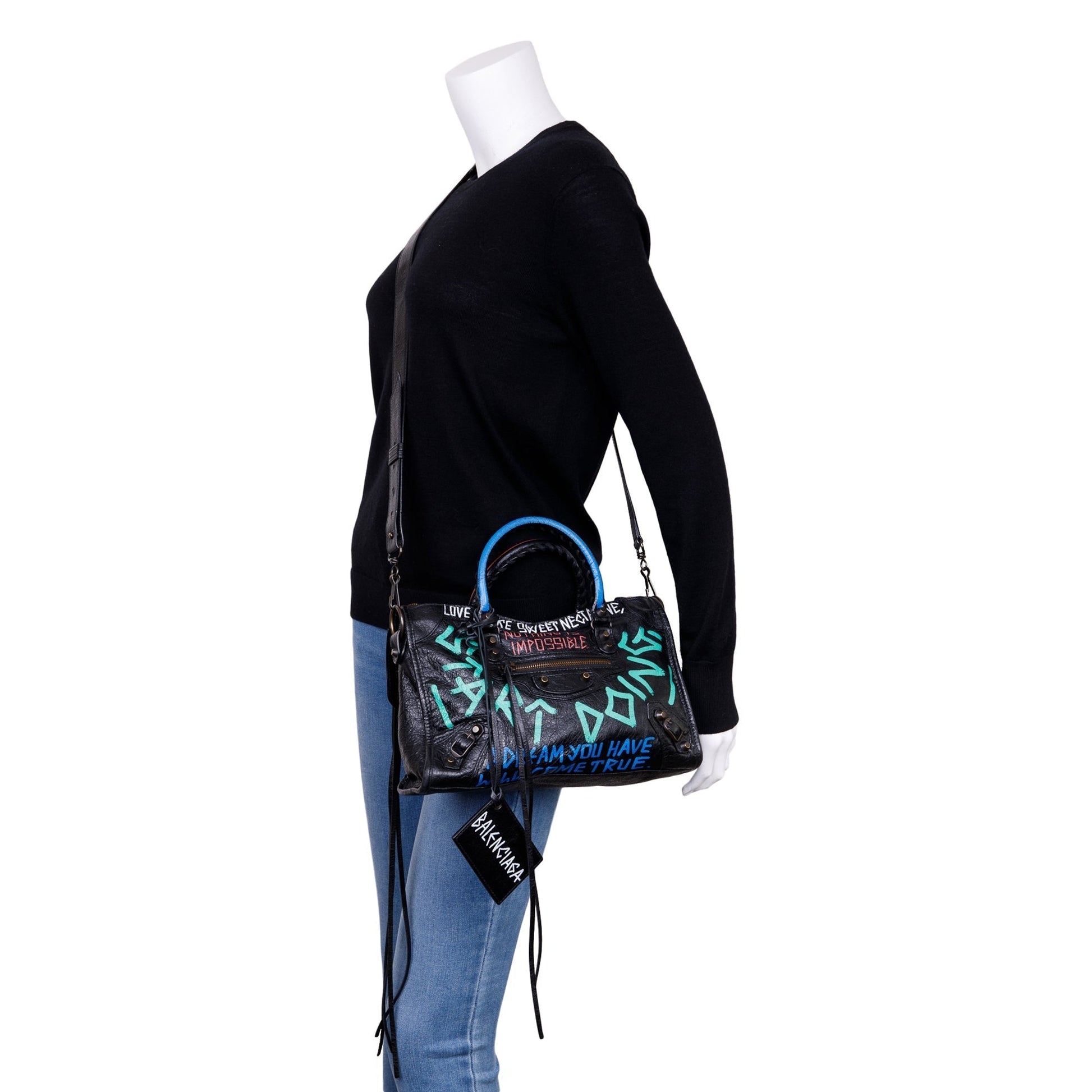 Balenciaga Graffiti Classic City Bag Small Travel Bag