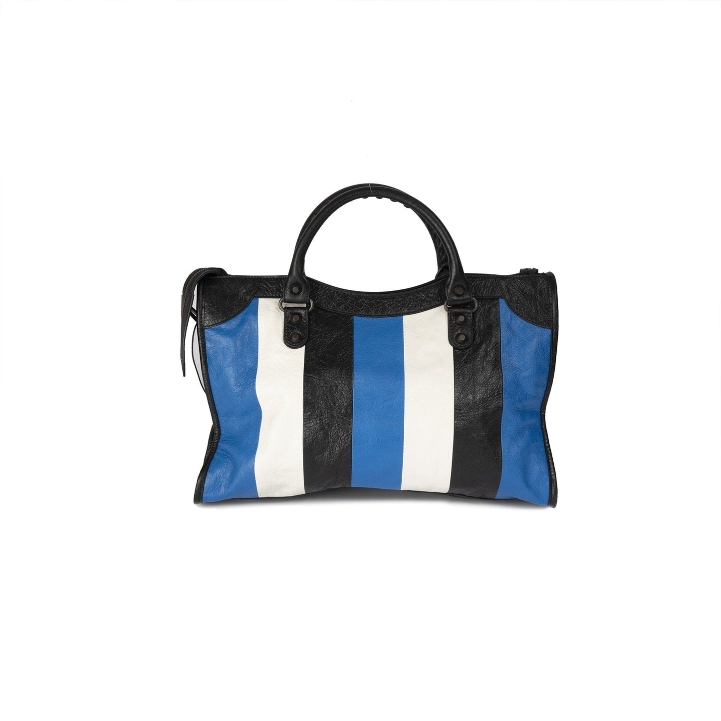 Balenciaga Striped Motocross Classic City Bag Travel Bag