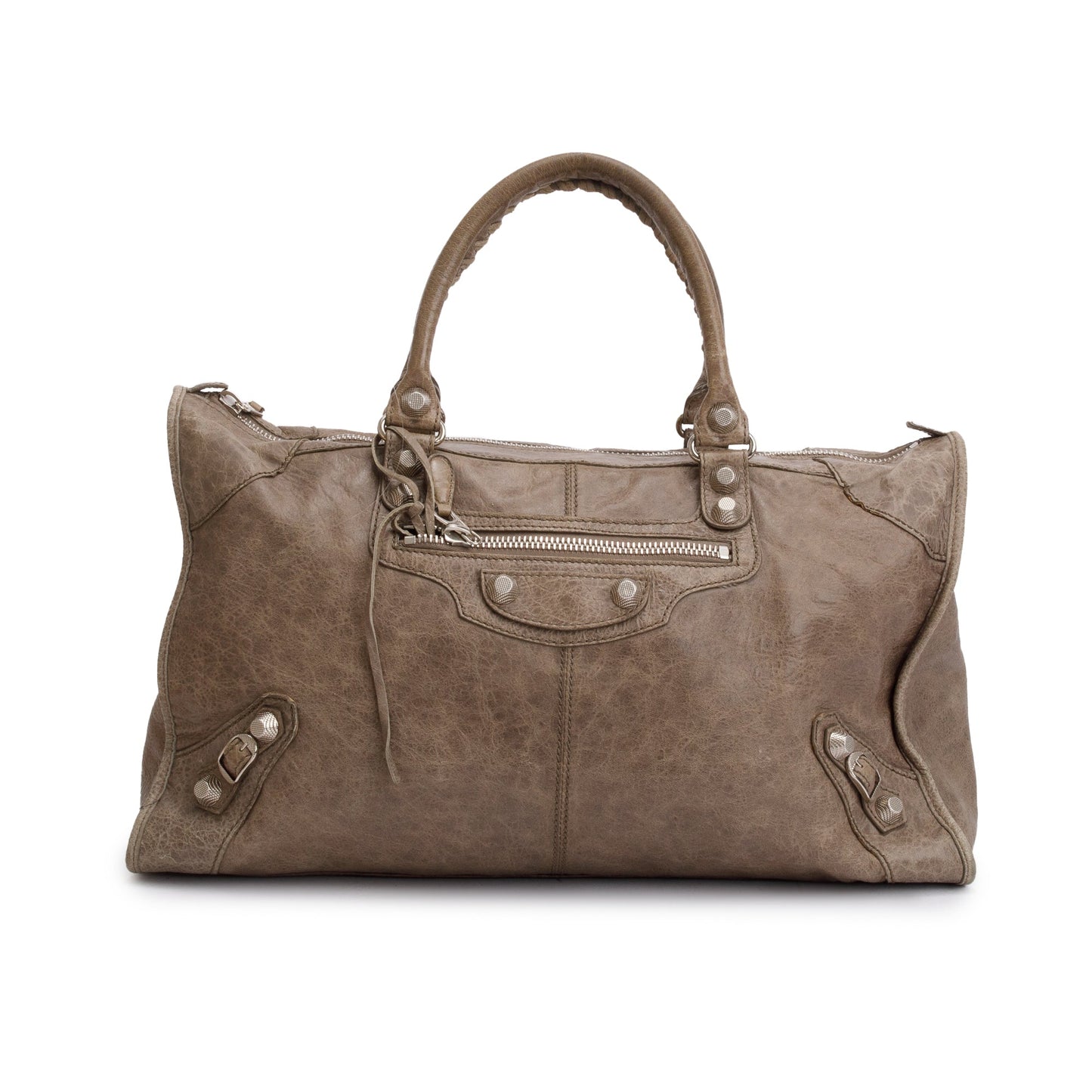 Balenciaga Taupe Agneau Giant City Bag Leather Travel Bag