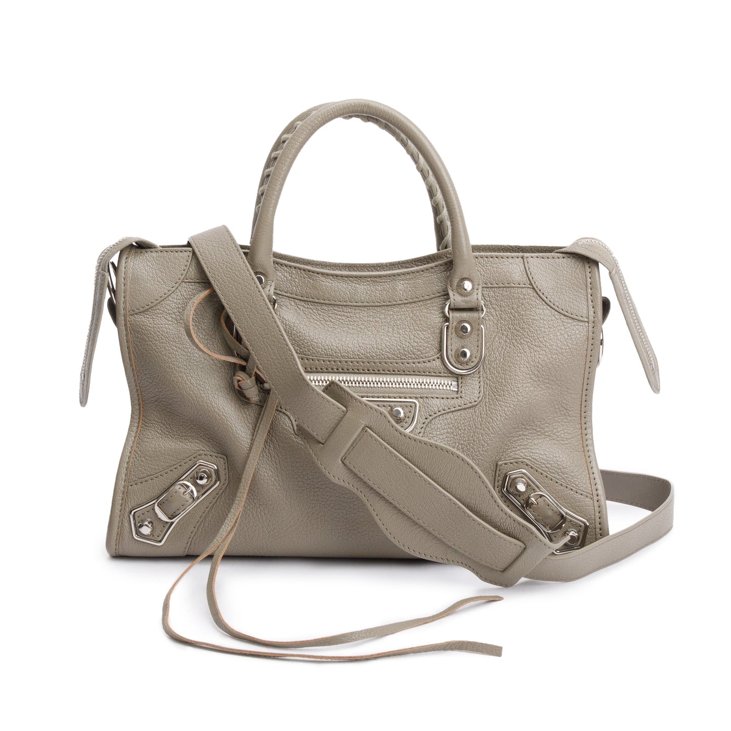 Balenciaga Taupe Chevre Metallic Edge City Bag Leather Small Travel Bag