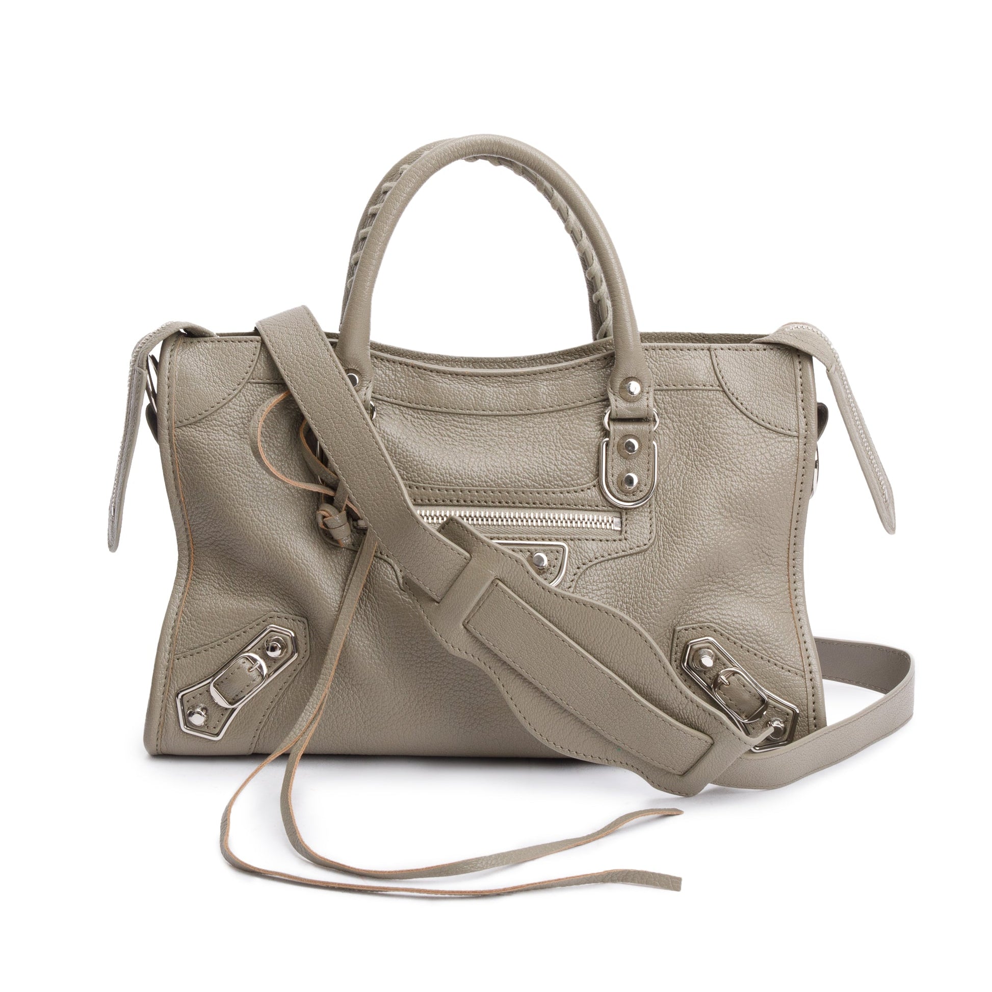 Balenciaga Taupe Chevre Metallic Edge City Bag Leather Small Travel Bag