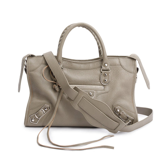 Balenciaga Taupe Chevre Metallic Edge City Bag Leather Small Travel Bag