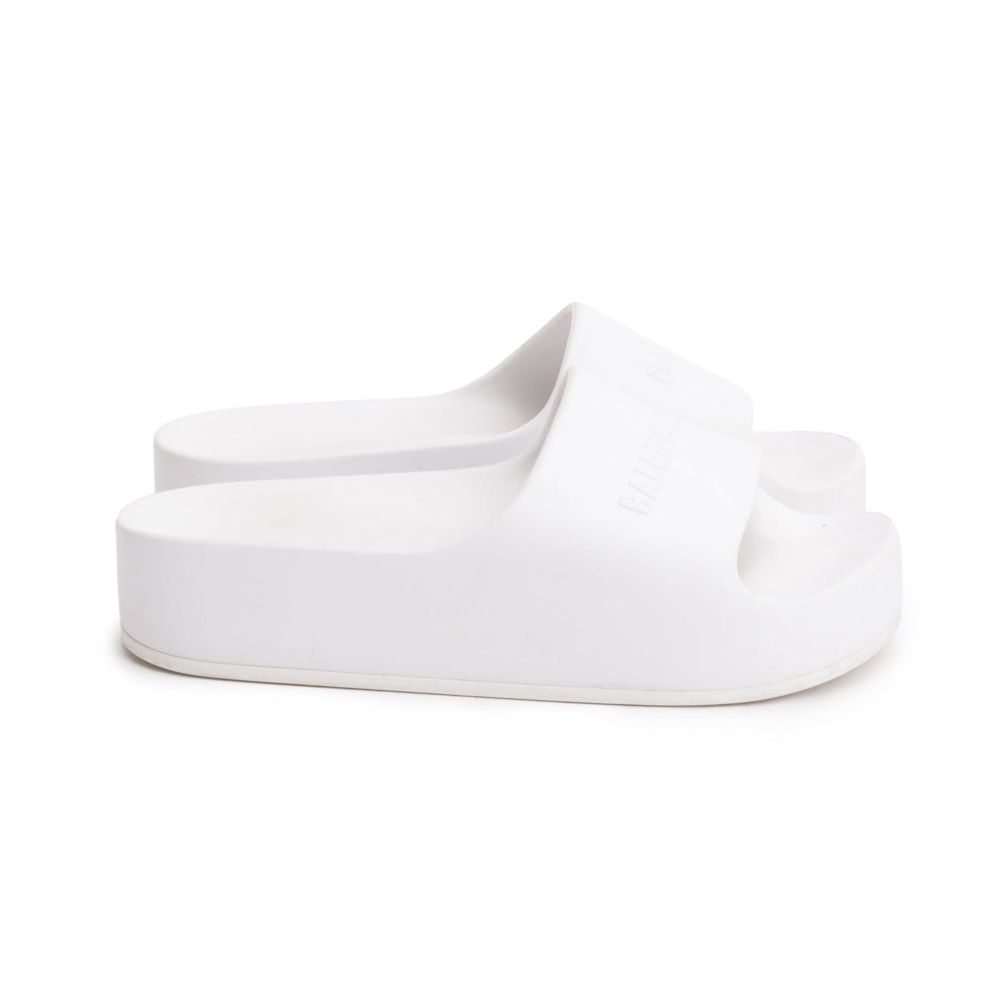 Balenciaga Rubber Printed Platform Slides Size Travel Bag White Logo