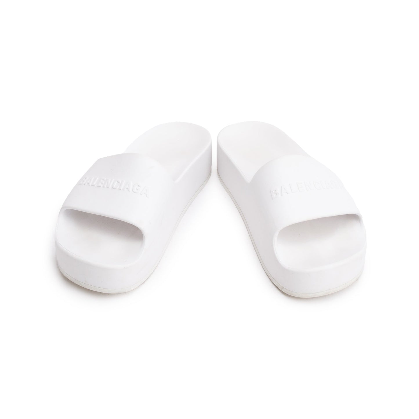 Balenciaga Rubber Printed Platform Slides Size Travel Bag White Logo