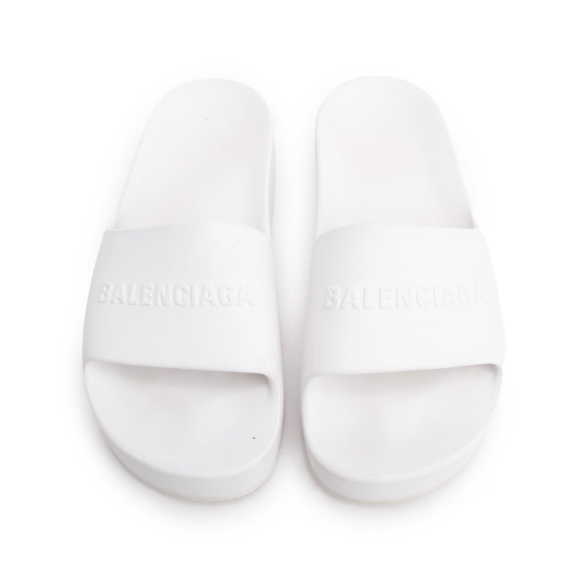 Balenciaga Rubber Printed Platform Slides Size Travel Bag White Logo