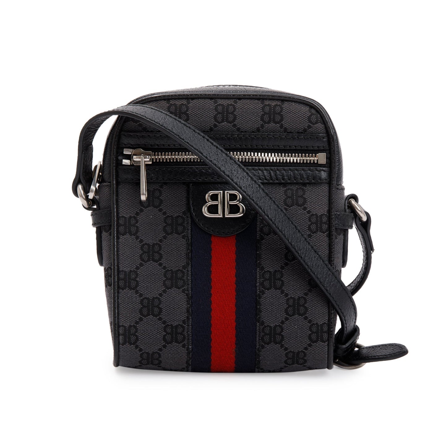 Gucci Balenciaga The Hacker Project Bb Supreme Web Canvas Black Crossbody Bag