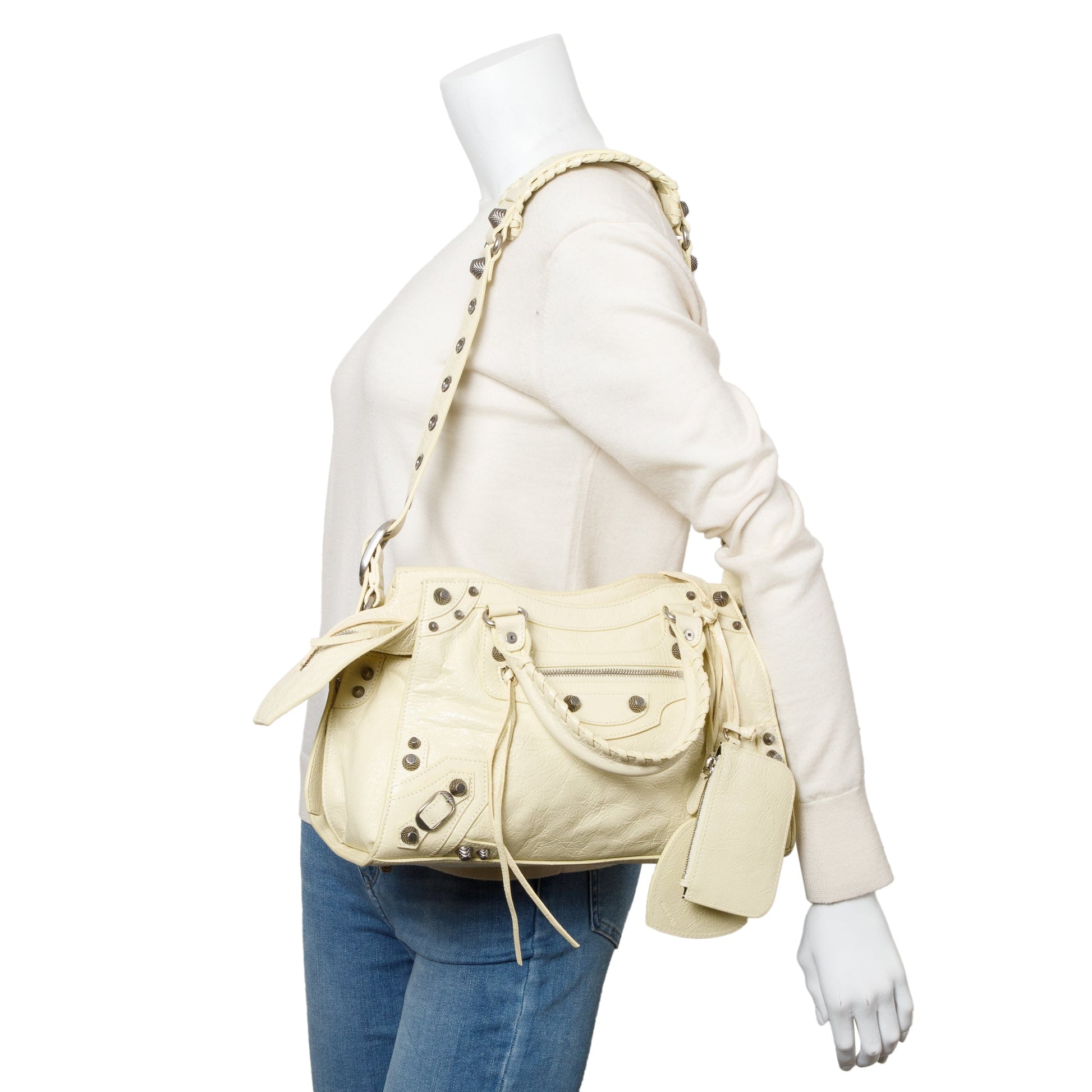 Balenciaga Yellow Arena Neo Le Cagole Classic City Leather Small Travel Bag