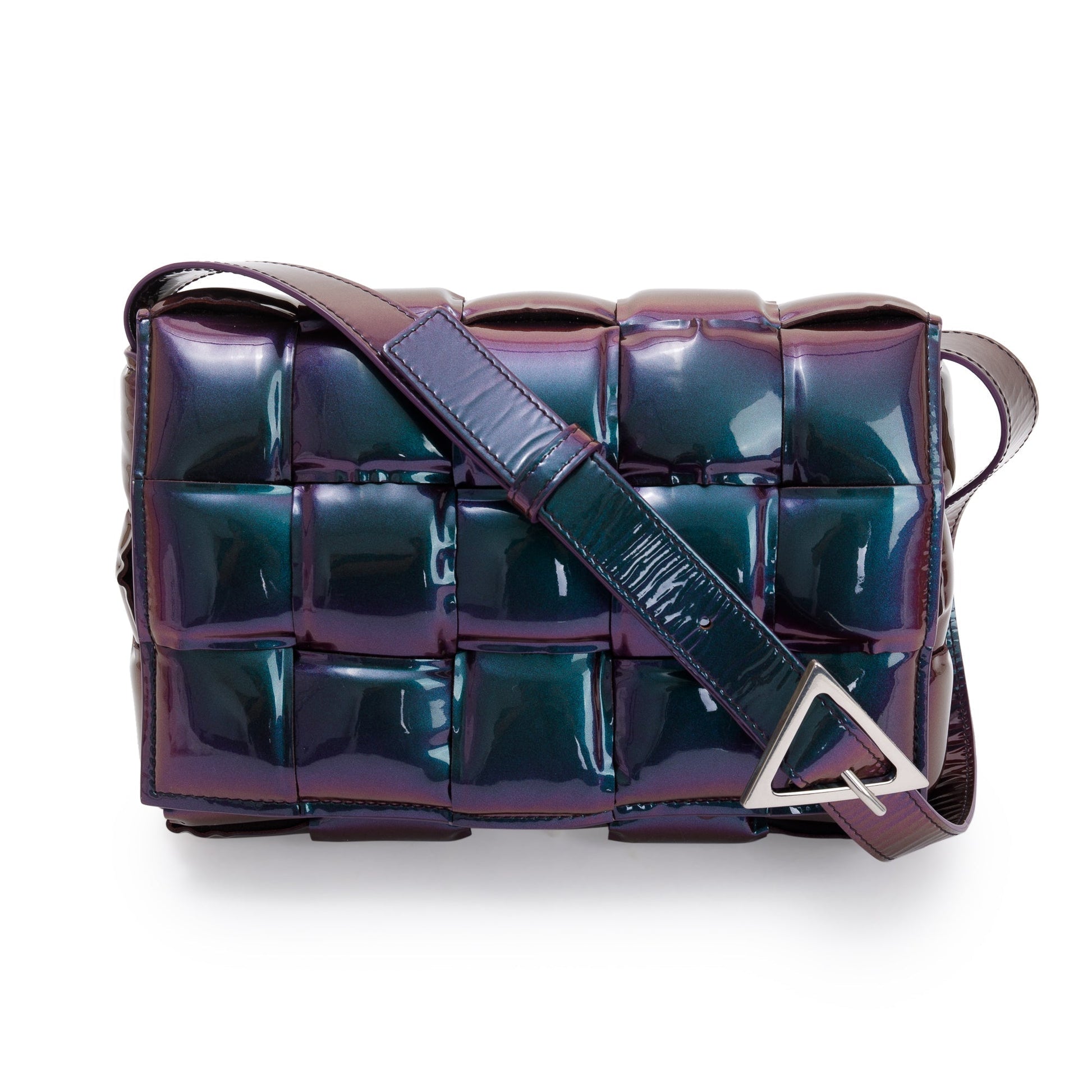 Bottega Veneta Holographic Glossy Nail Polish Nappa Intrecciato Padded Travel Bag