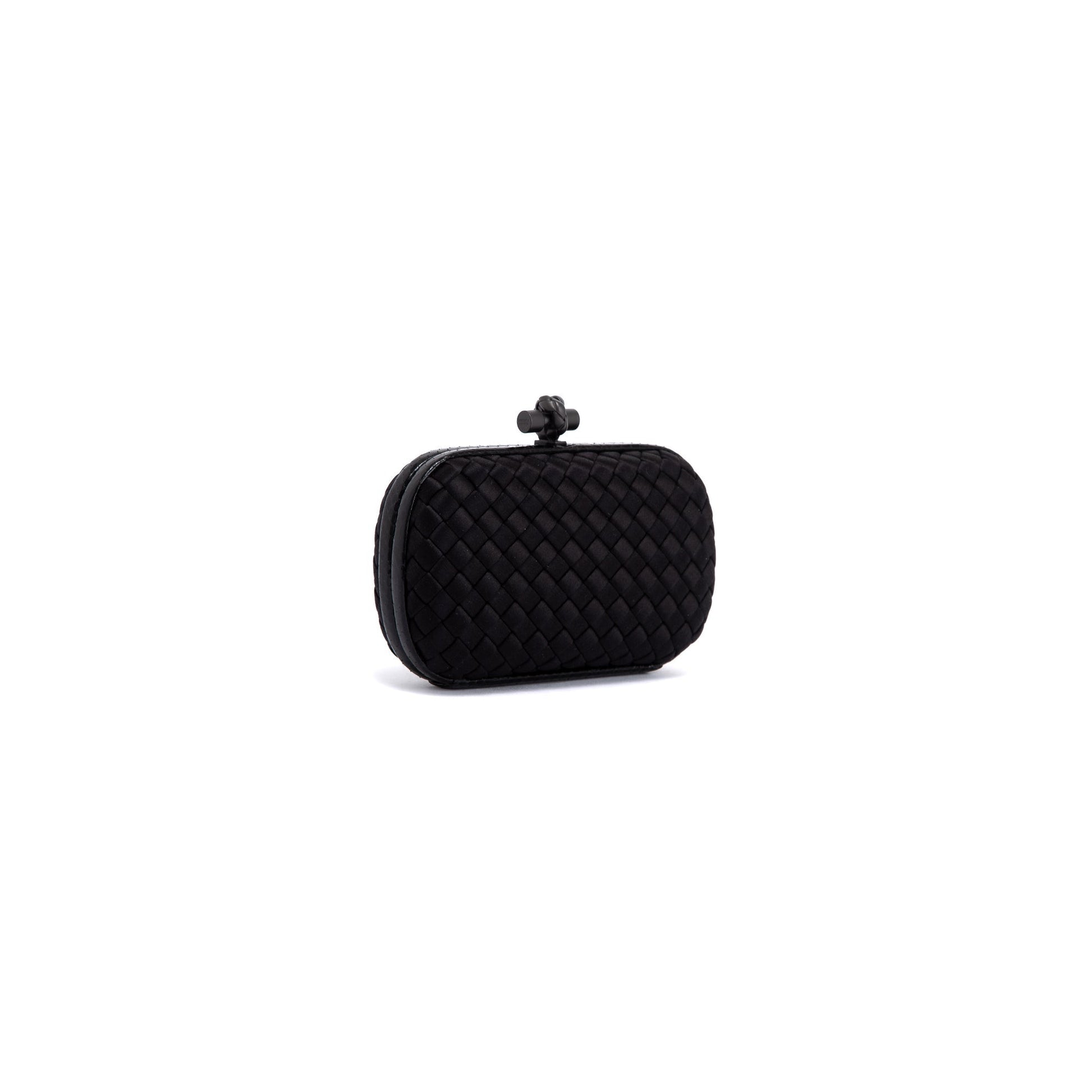 Bottega Veneta Ayers Trimmed Intrecciato Knot Clutch Satin Clutch Bag