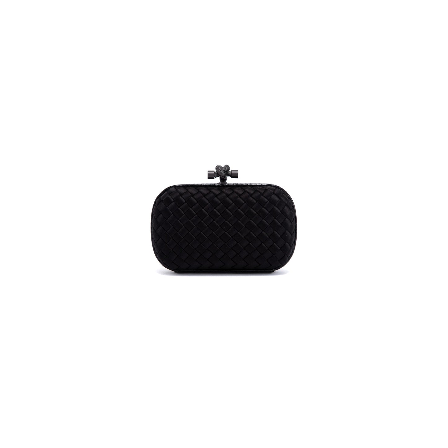 Bottega Veneta Ayers Trimmed Intrecciato Knot Clutch Satin Clutch Bag