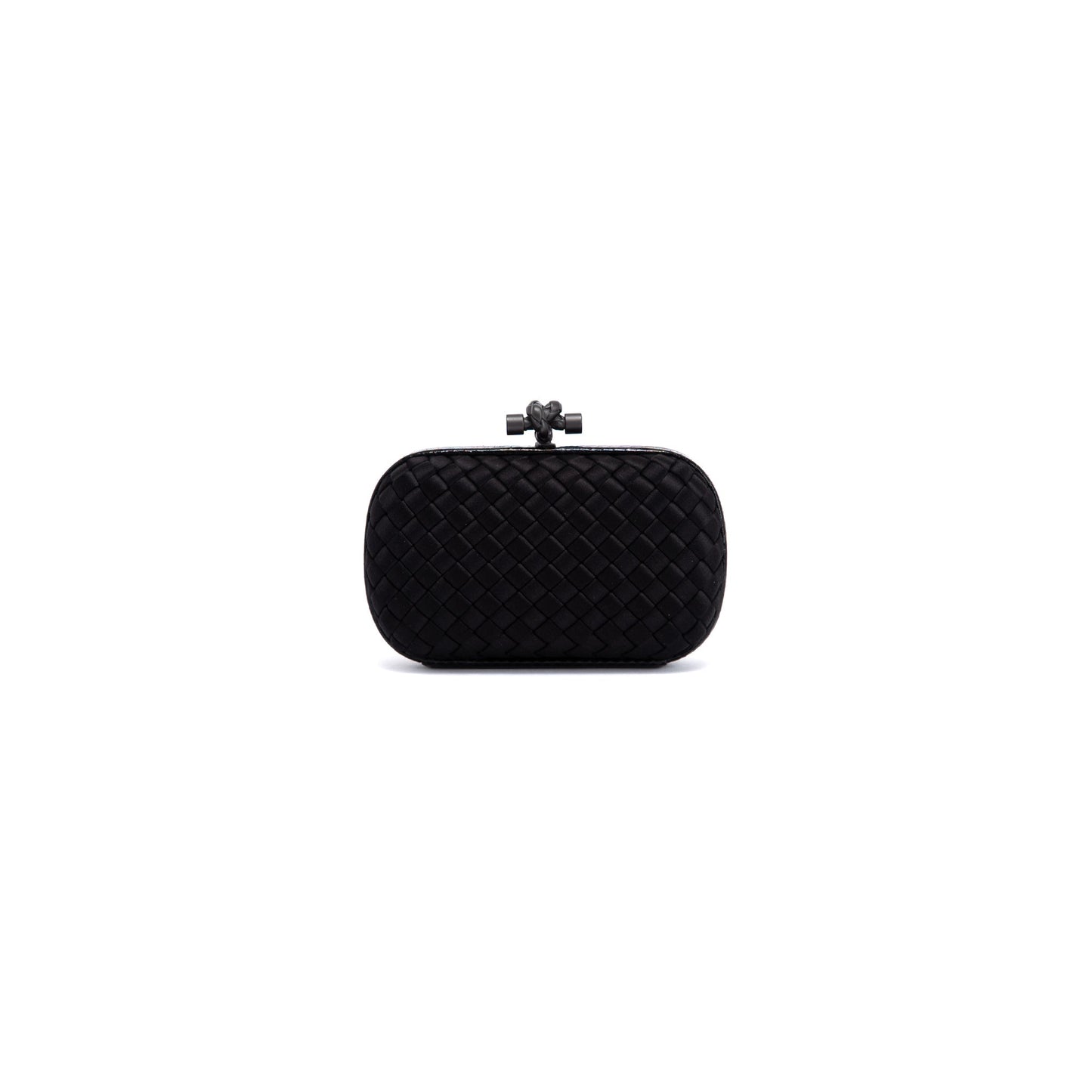 Bottega Veneta Ayers Trimmed Intrecciato Knot Clutch Satin Clutch Bag