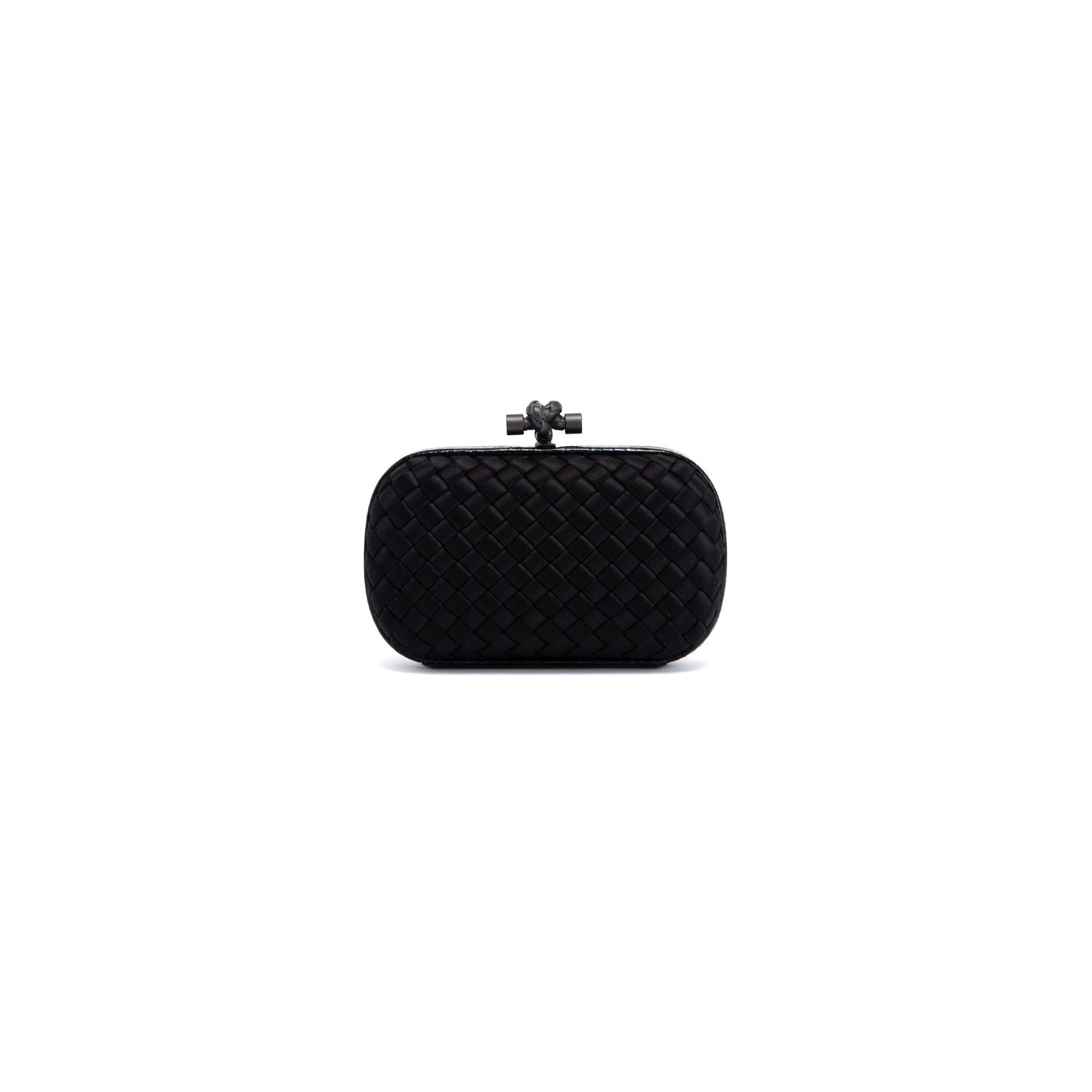 Bottega Veneta Ayers Trimmed Intrecciato Knot Clutch Satin Clutch Bag