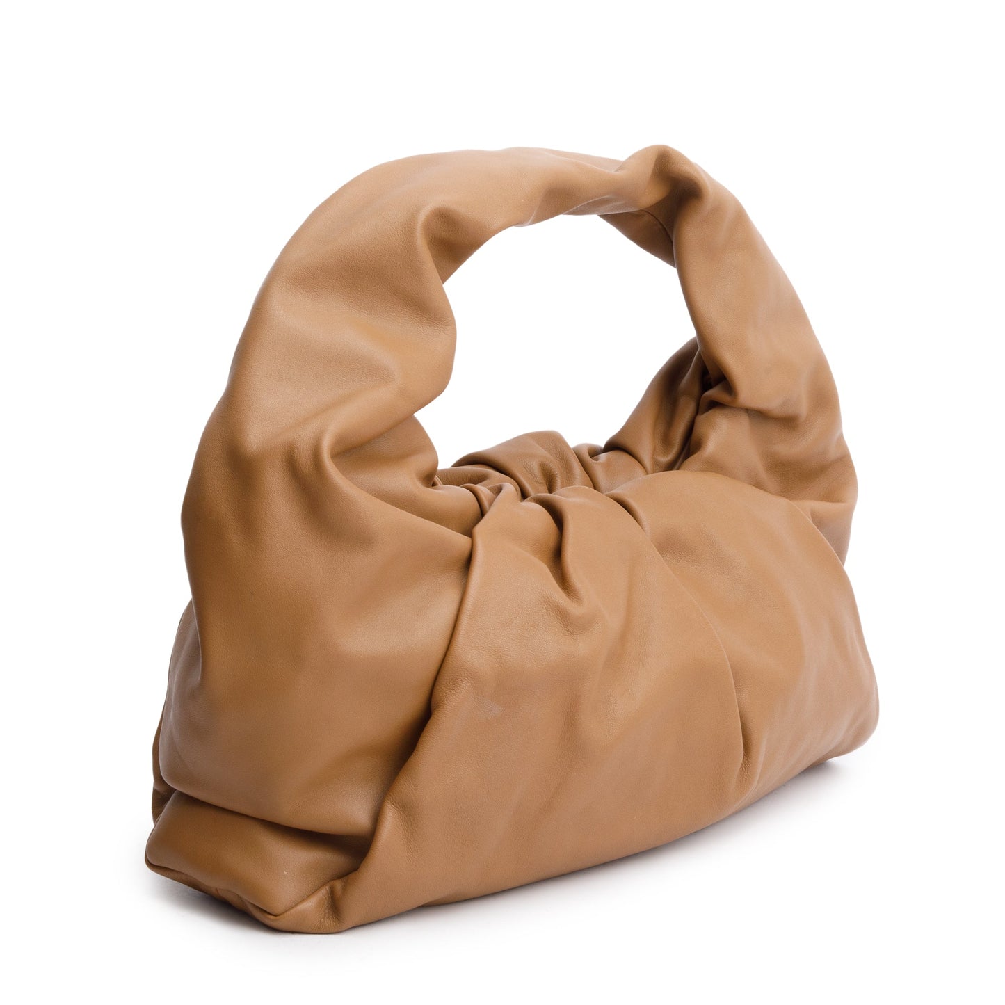Bottega Veneta Calfskin Shoulder Pouch Leather Beige Shoulder Bag