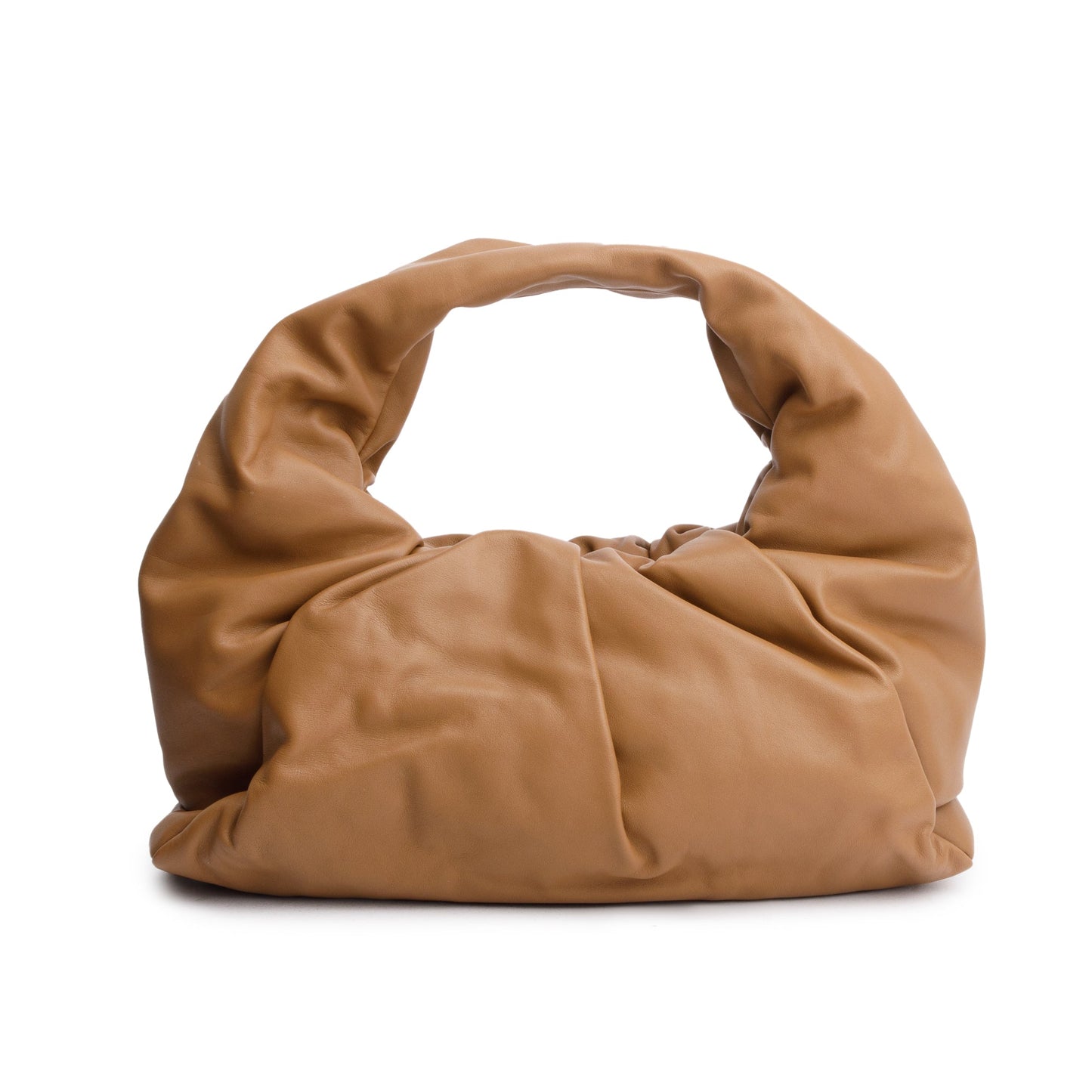 Bottega Veneta Calfskin Shoulder Pouch Leather Beige Shoulder Bag