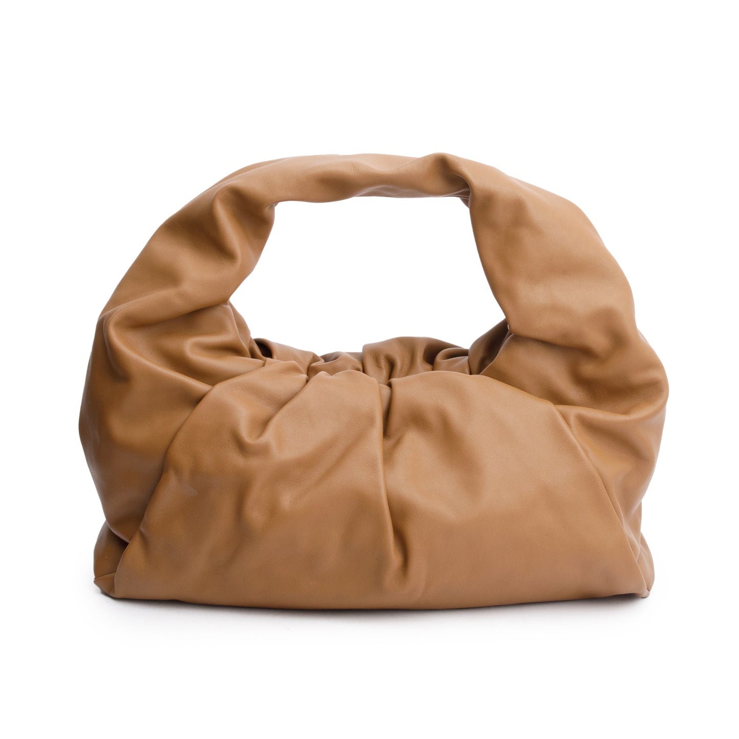 Bottega Veneta Calfskin Shoulder Pouch Leather Beige Shoulder Bag