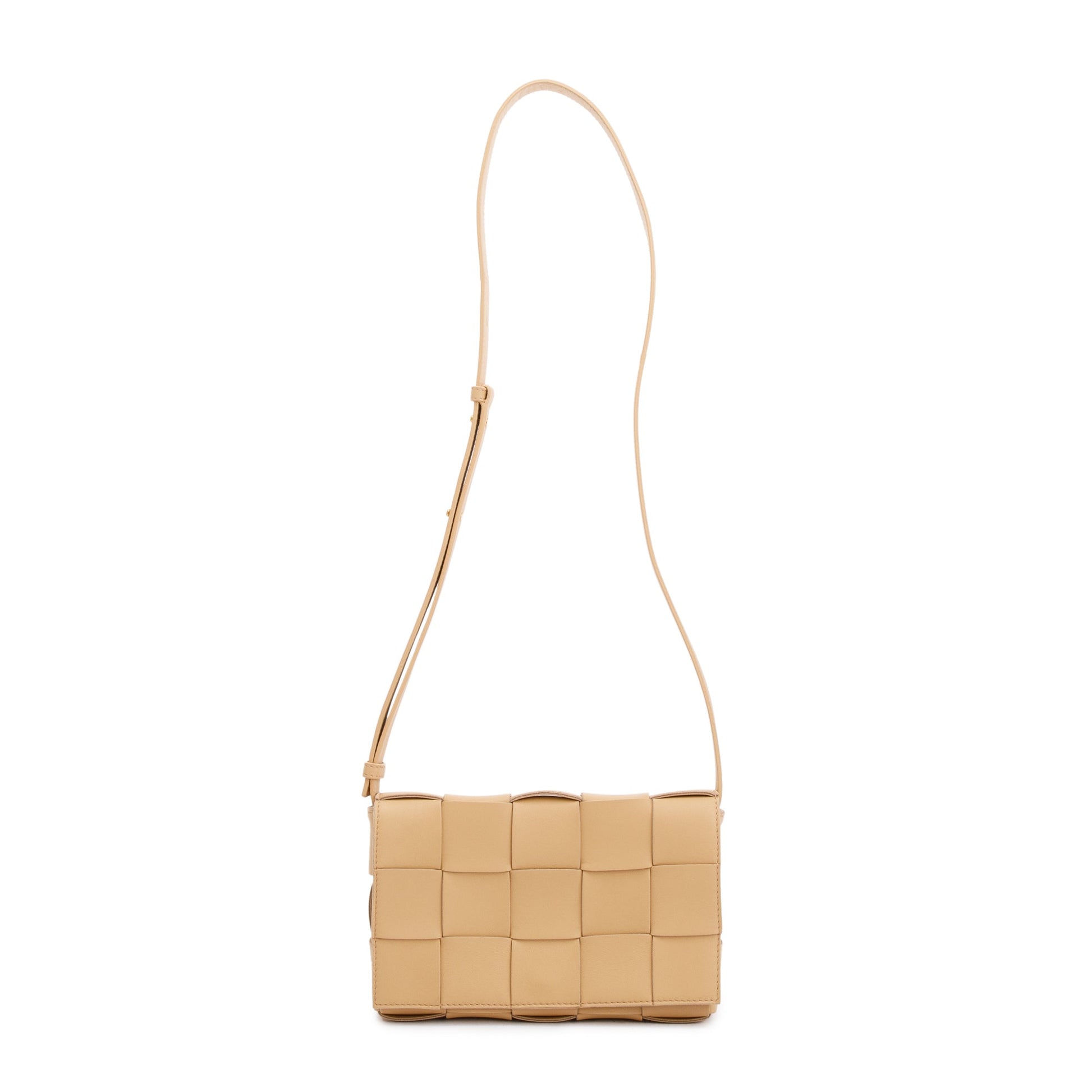 Bottega Veneta Intrecciato Cassette Bag Leather Beige Travel Bag