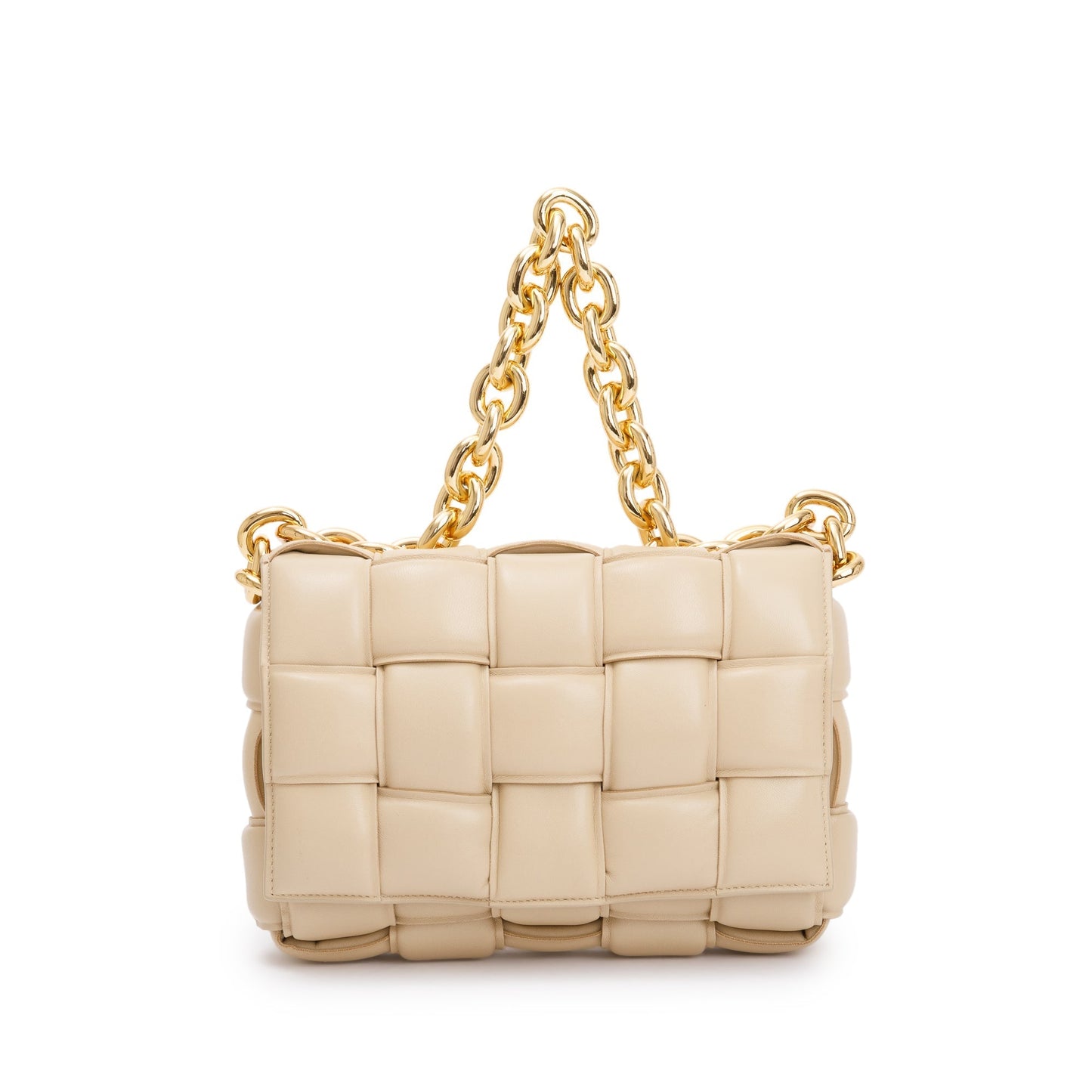 Bottega Veneta Nappa Intrecciato Padded Cassette Bag Beige Travel Bag