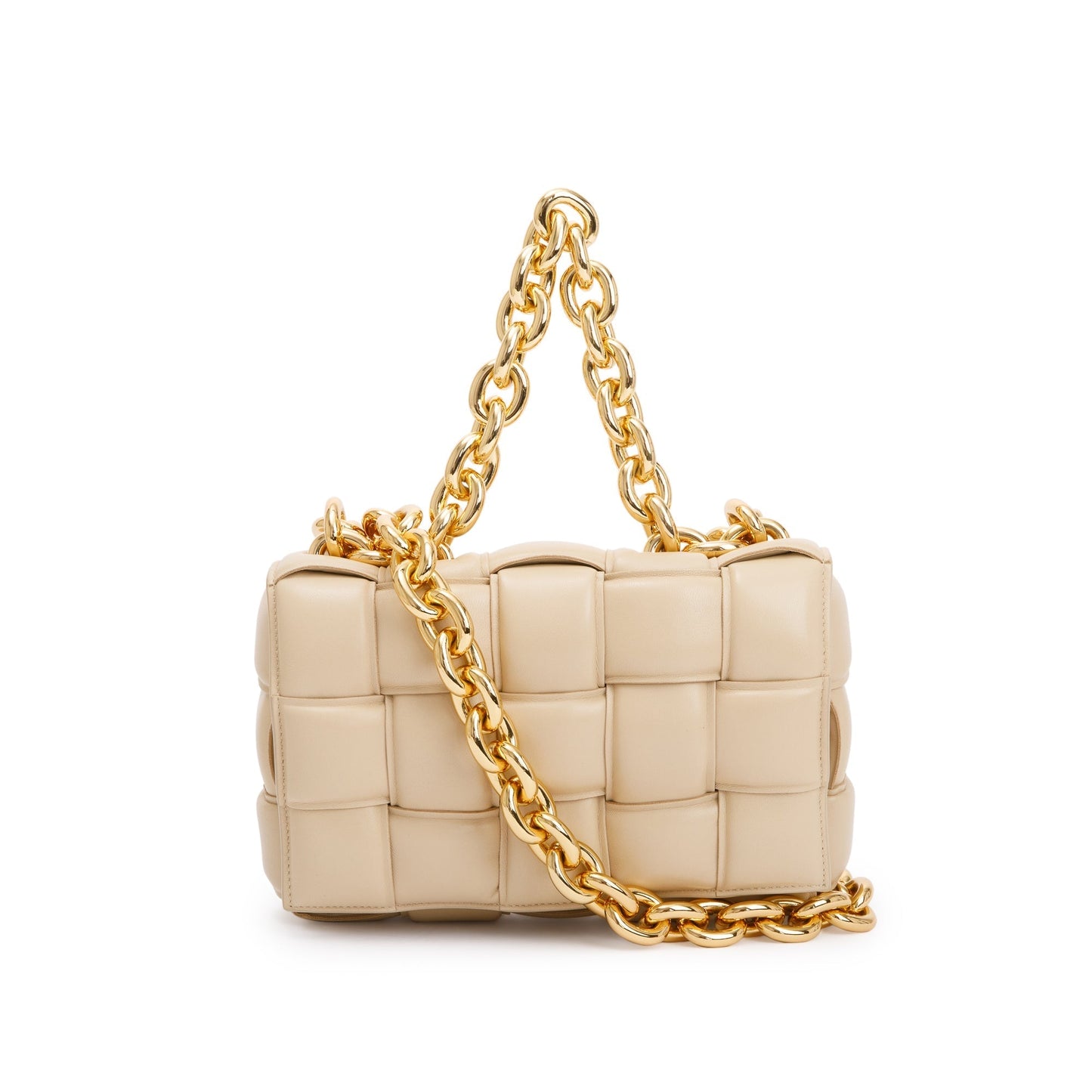 Bottega Veneta Nappa Intrecciato Padded Cassette Bag Beige Travel Bag