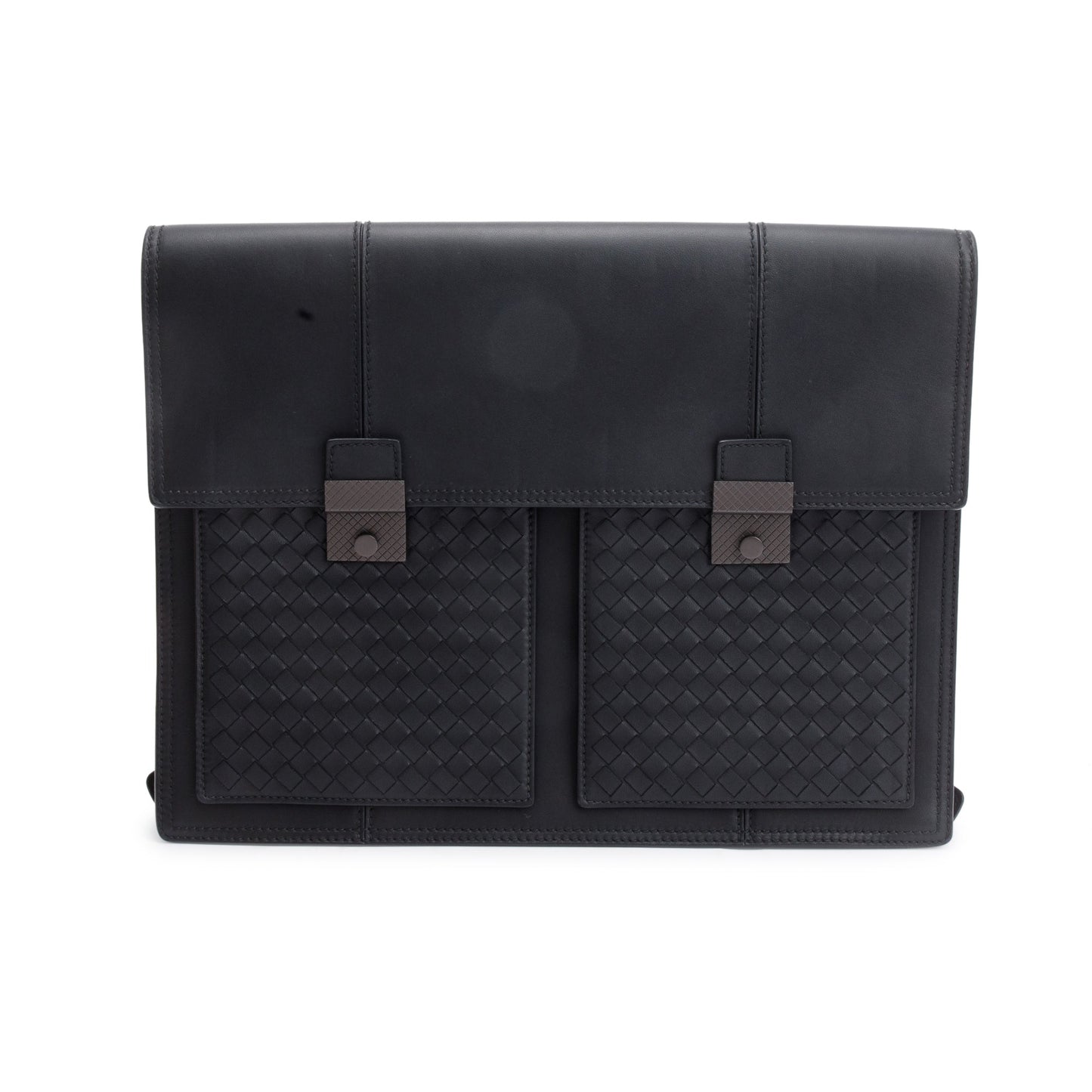 Bottega Veneta Intrecciato Briefcase Backpack Leather Black