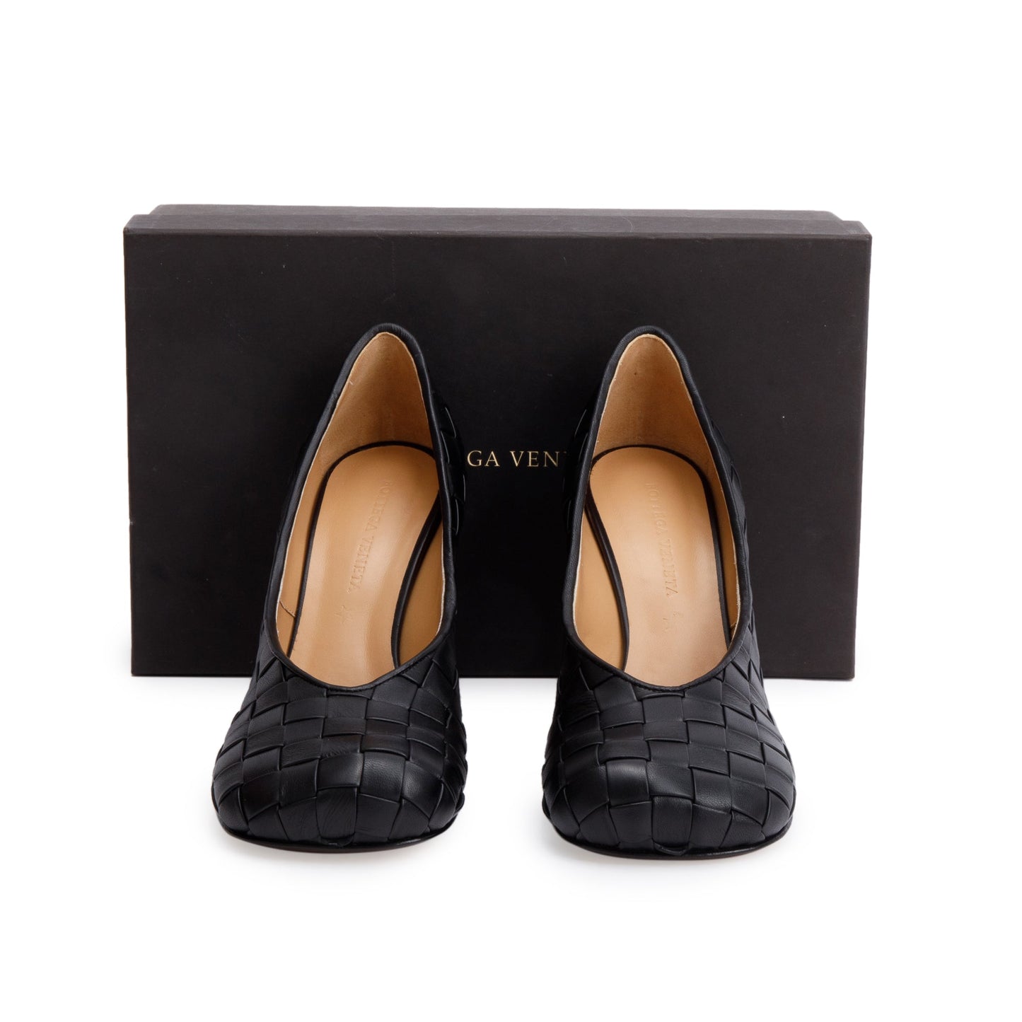 Bottega Veneta Intrecciato Nappa Scarpa Tess Pumps Size Travel Leather Black Shoes