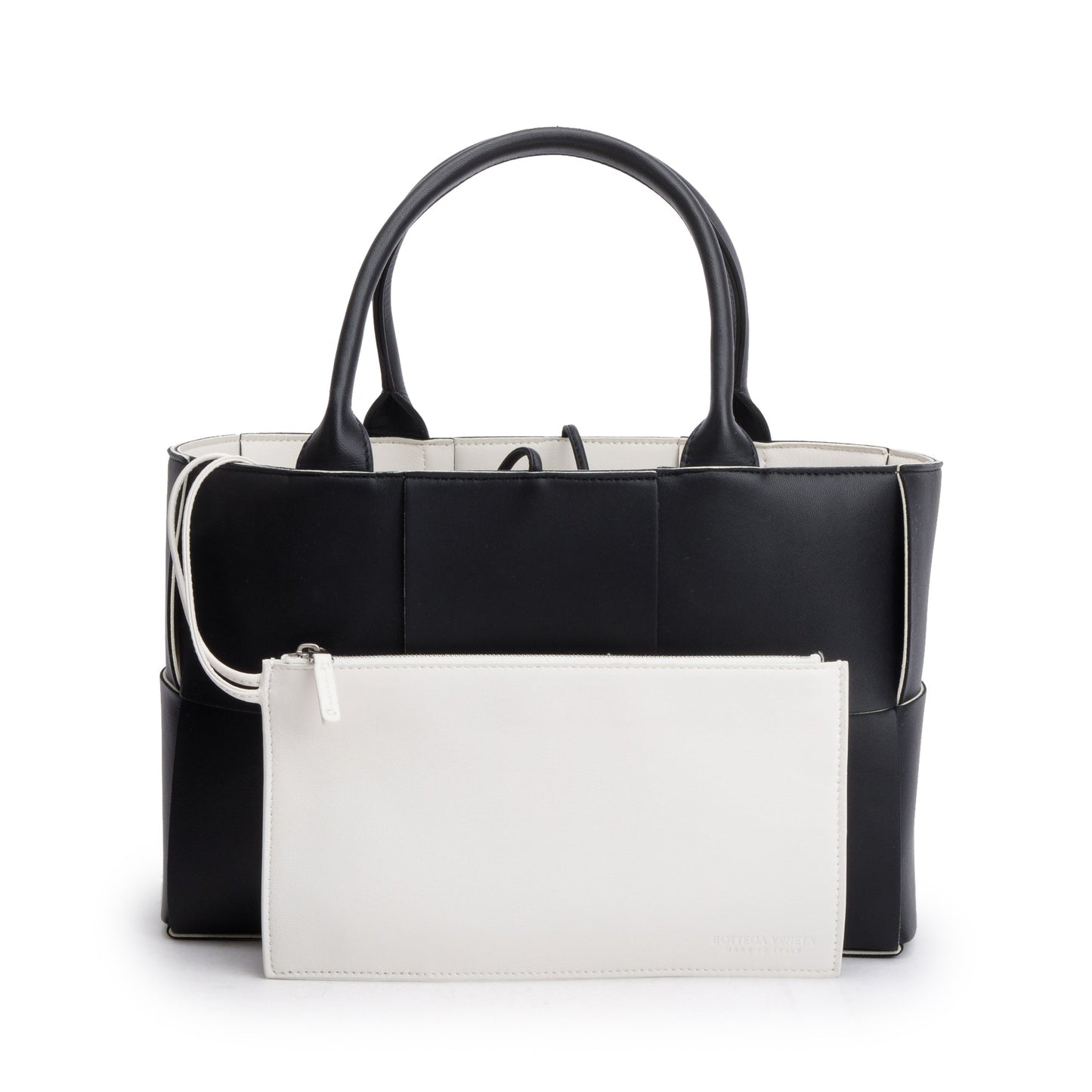 Bottega Veneta Maxi Intrecciato Arco Tote Leather Black Tote Bag