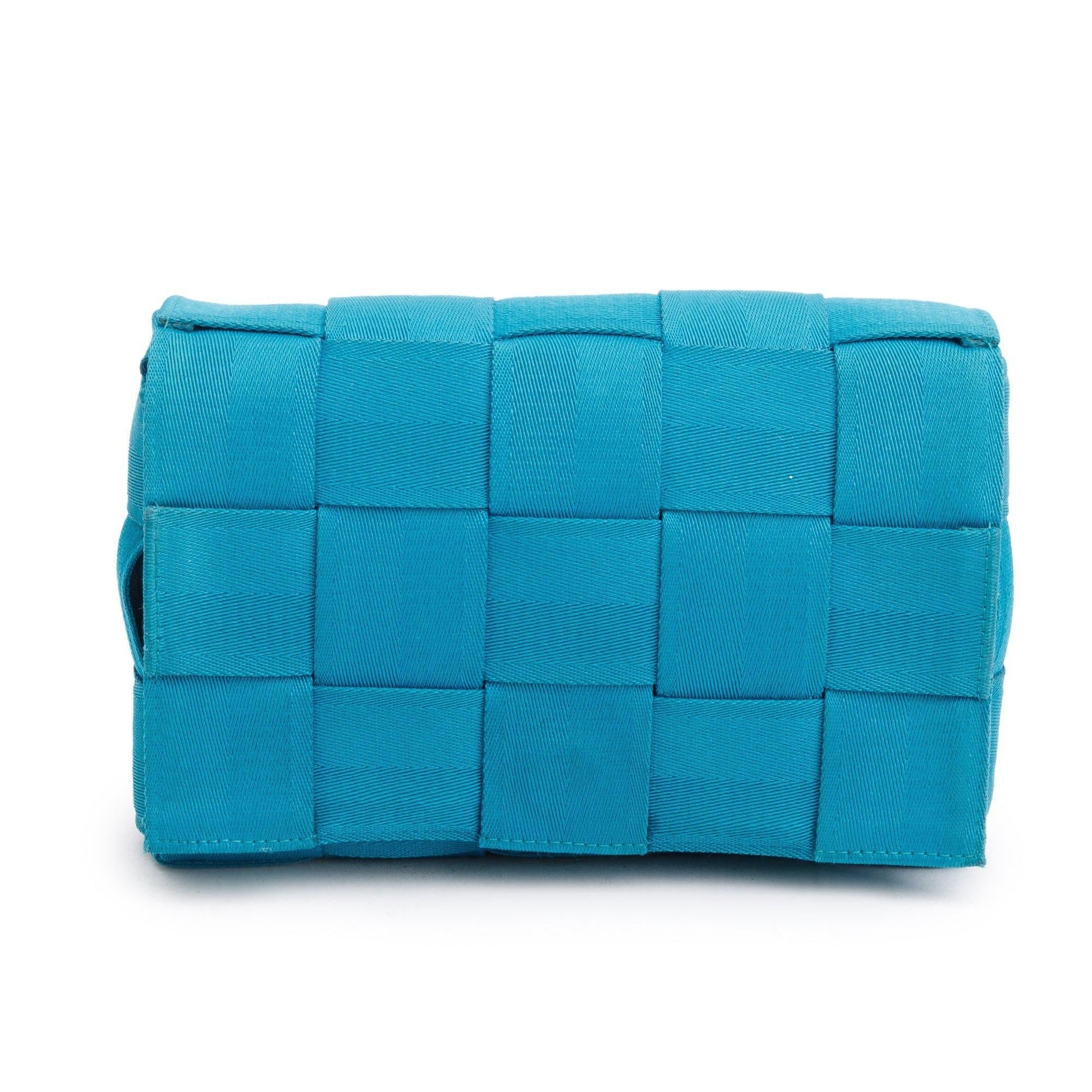 Bottega Veneta Webbing Intrecciato Cassette Bag Blue Travel Bag