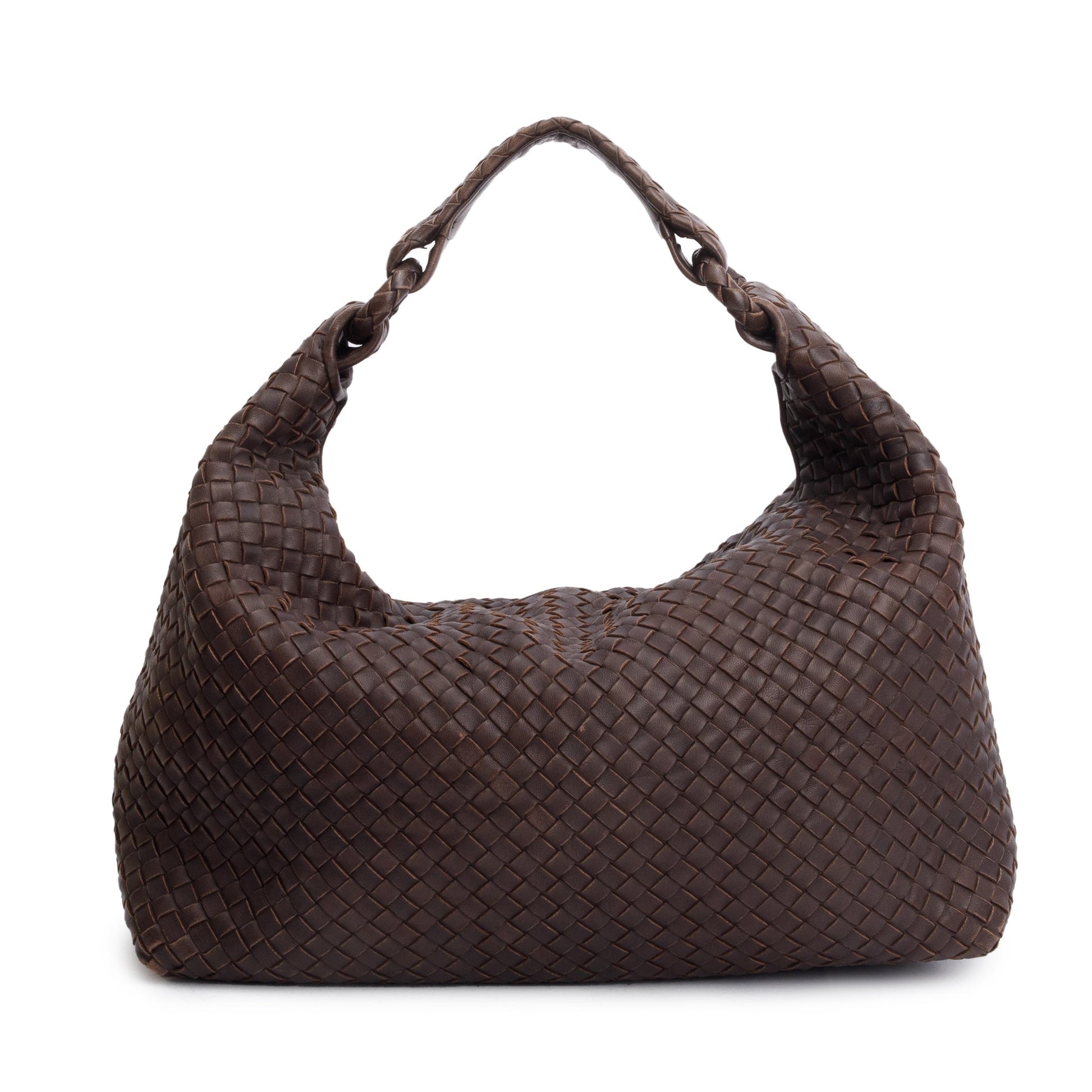 Bottega Veneta Intrecciato Sloane Bag Leather Brown Travel Bag