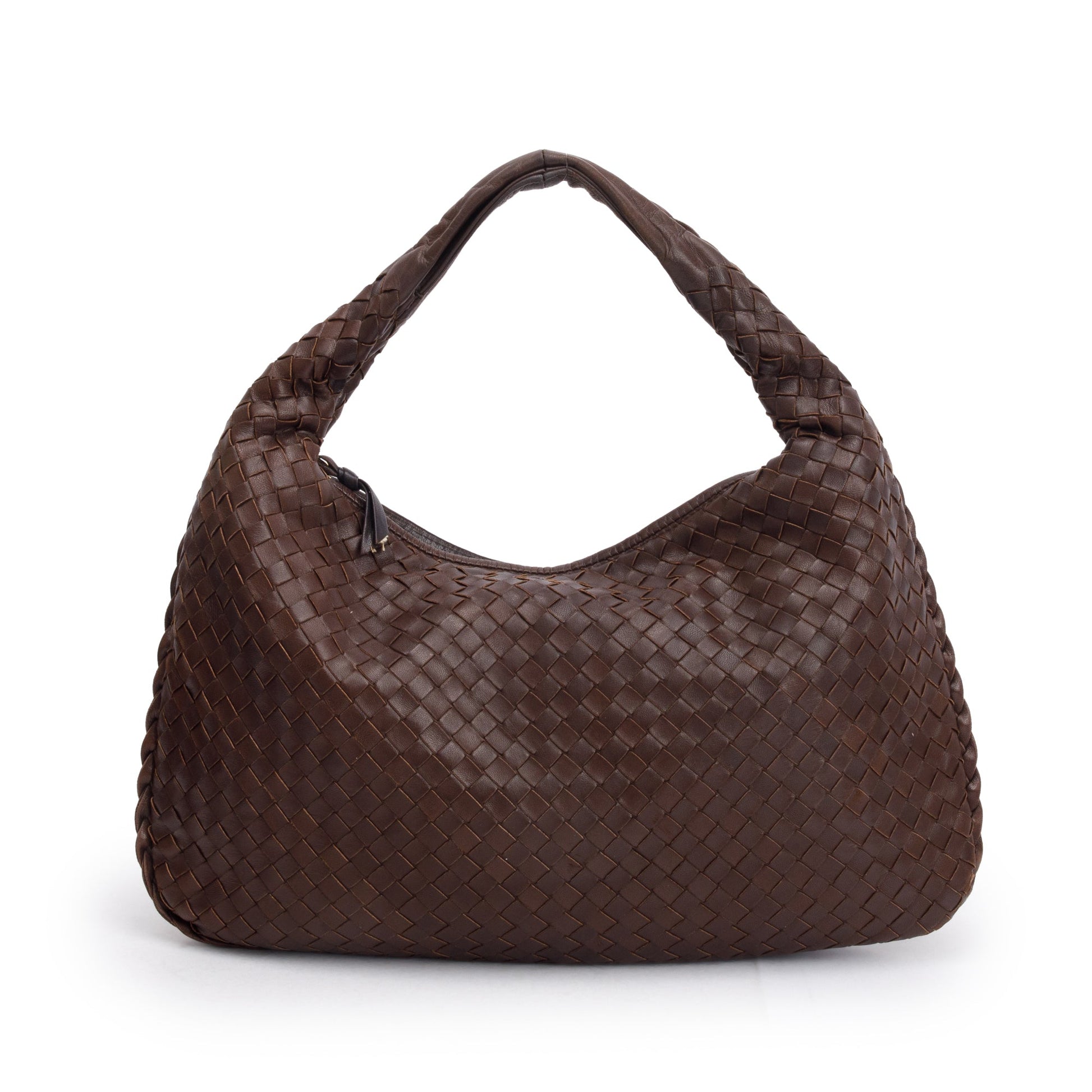 Bottega Veneta Intrecciato Hobo Bag Leather Brown Travel Bag