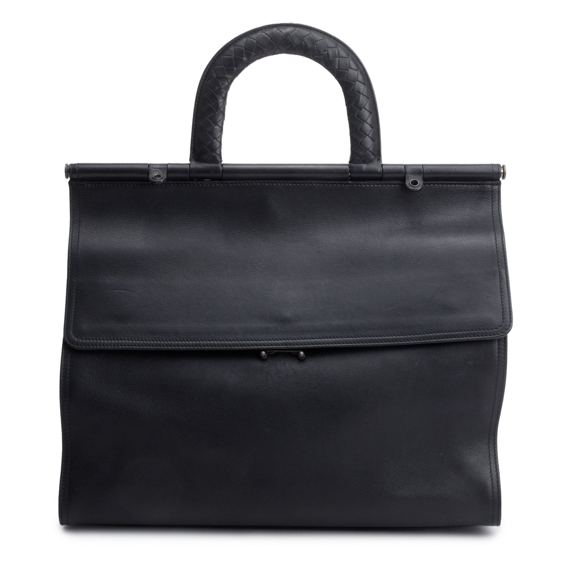 Bottega Veneta Top Handle Briefcase Travel Bag Leather Brown
