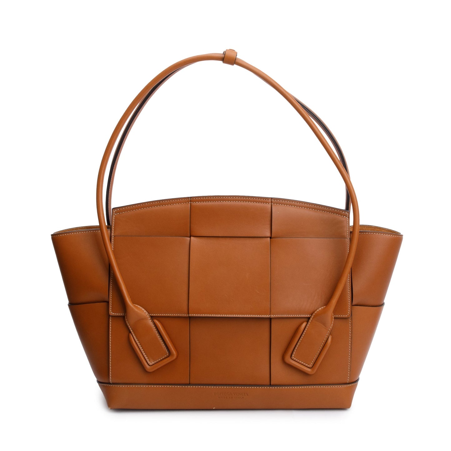 Bottega Veneta Maxi Intrecciato Arco Bag Leather Brown Travel Bag