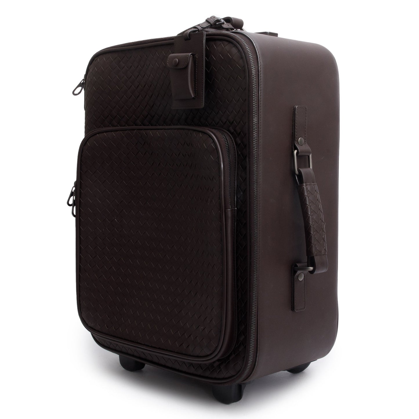 Bottega Veneta Intrecciato Carry On Trolly Suitecase Travel Bag Leather Brown