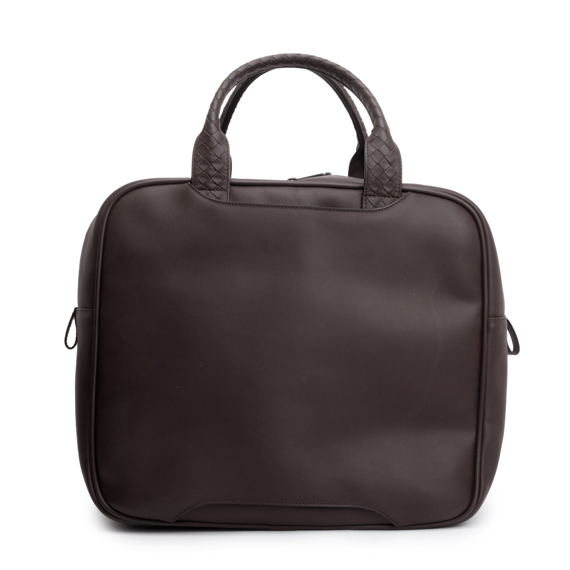 Bottega Veneta Intrecciato Top Handle Briefcase Travel Bag Leather Brown