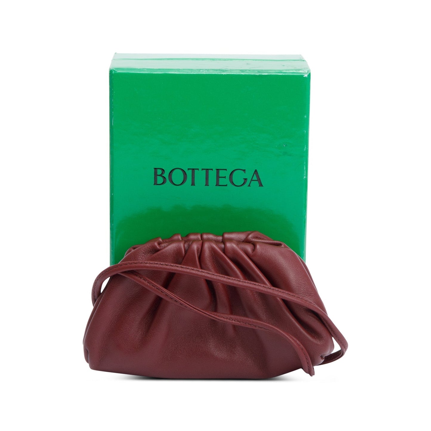 Bottega Veneta Burgundy Calfskin The Pouch Micro Travel Bag Leather