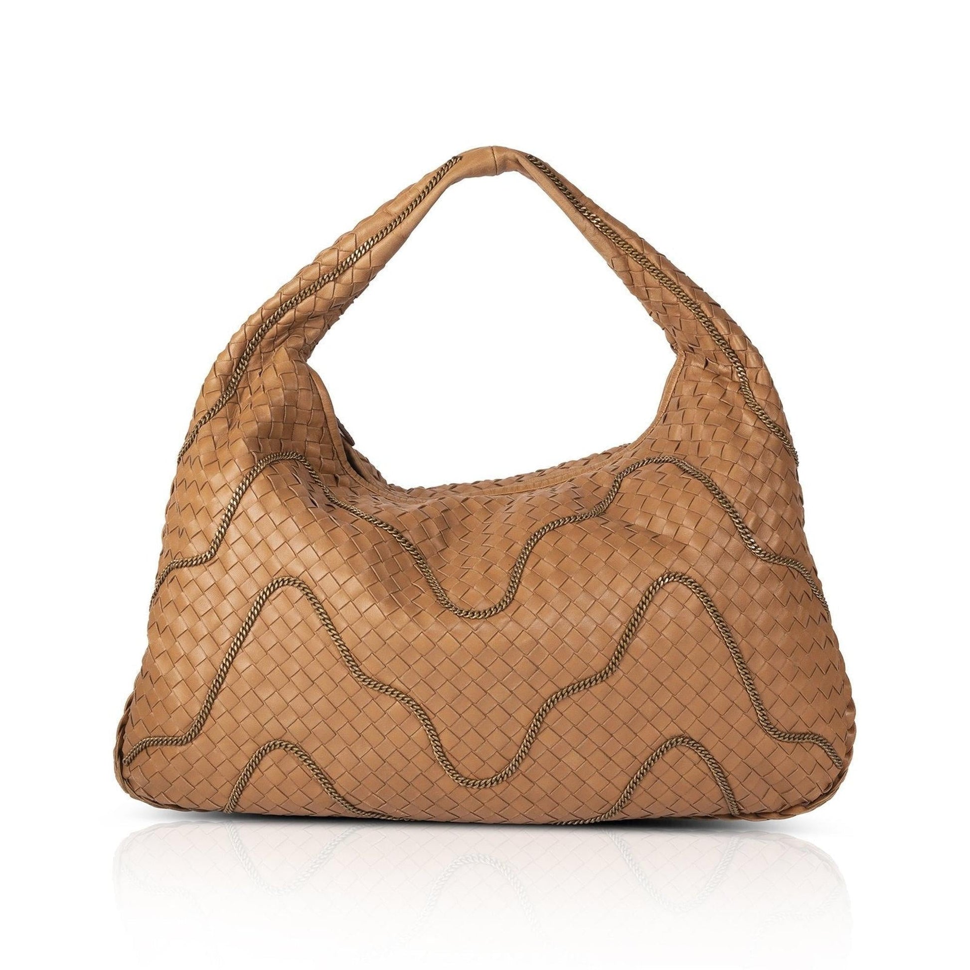Bottega Veneta Link Accent Intrecciato Hobo Chain Travel Bag