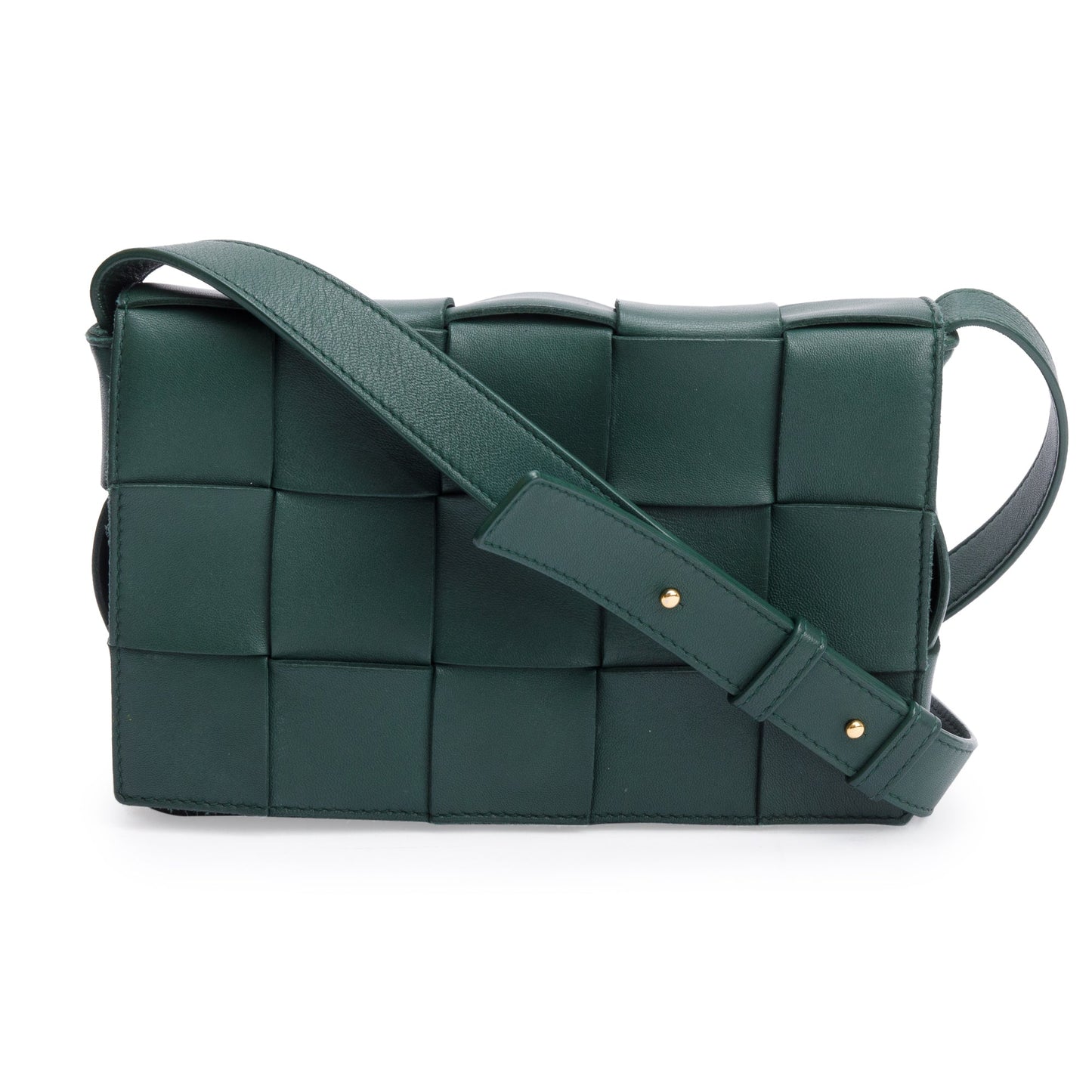 Bottega Veneta Intrecciato Lambskin Classic Cassette Bag Leather Green Travel Bag